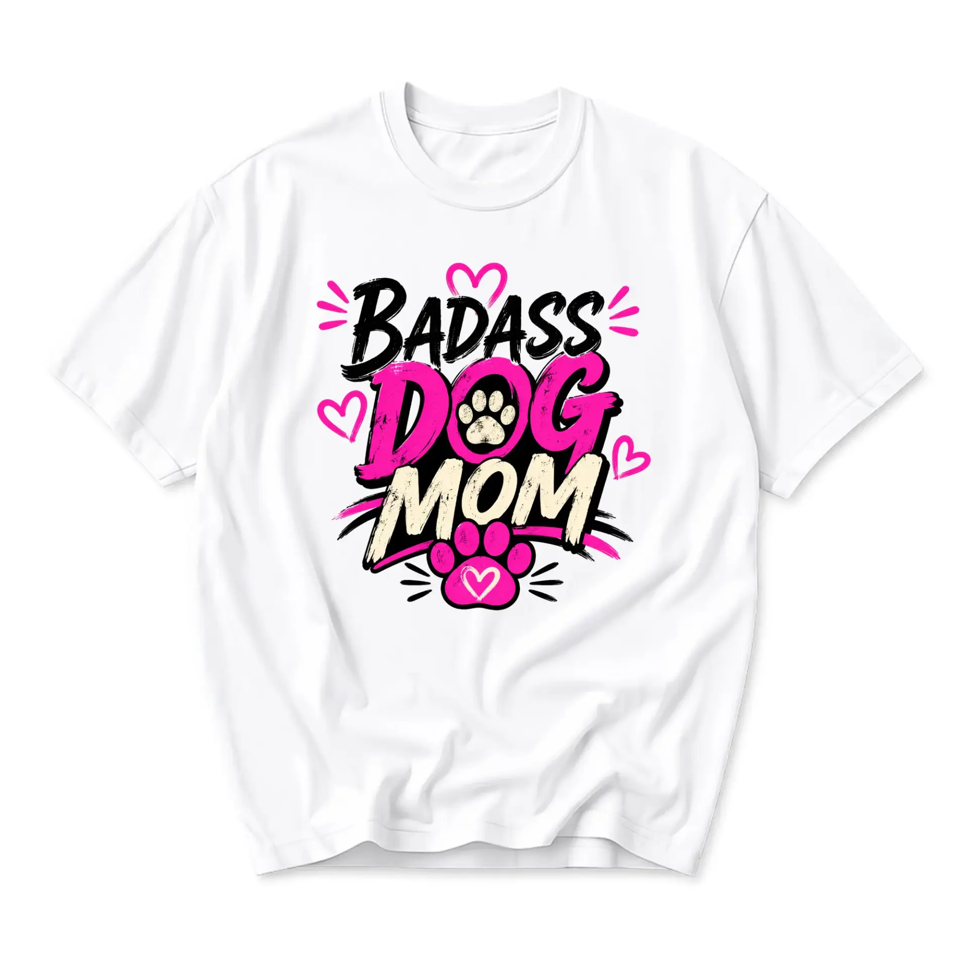 Graphic Tee Dog Mom Print Unisex Casual Everyday Crew Neck Soft Cotton