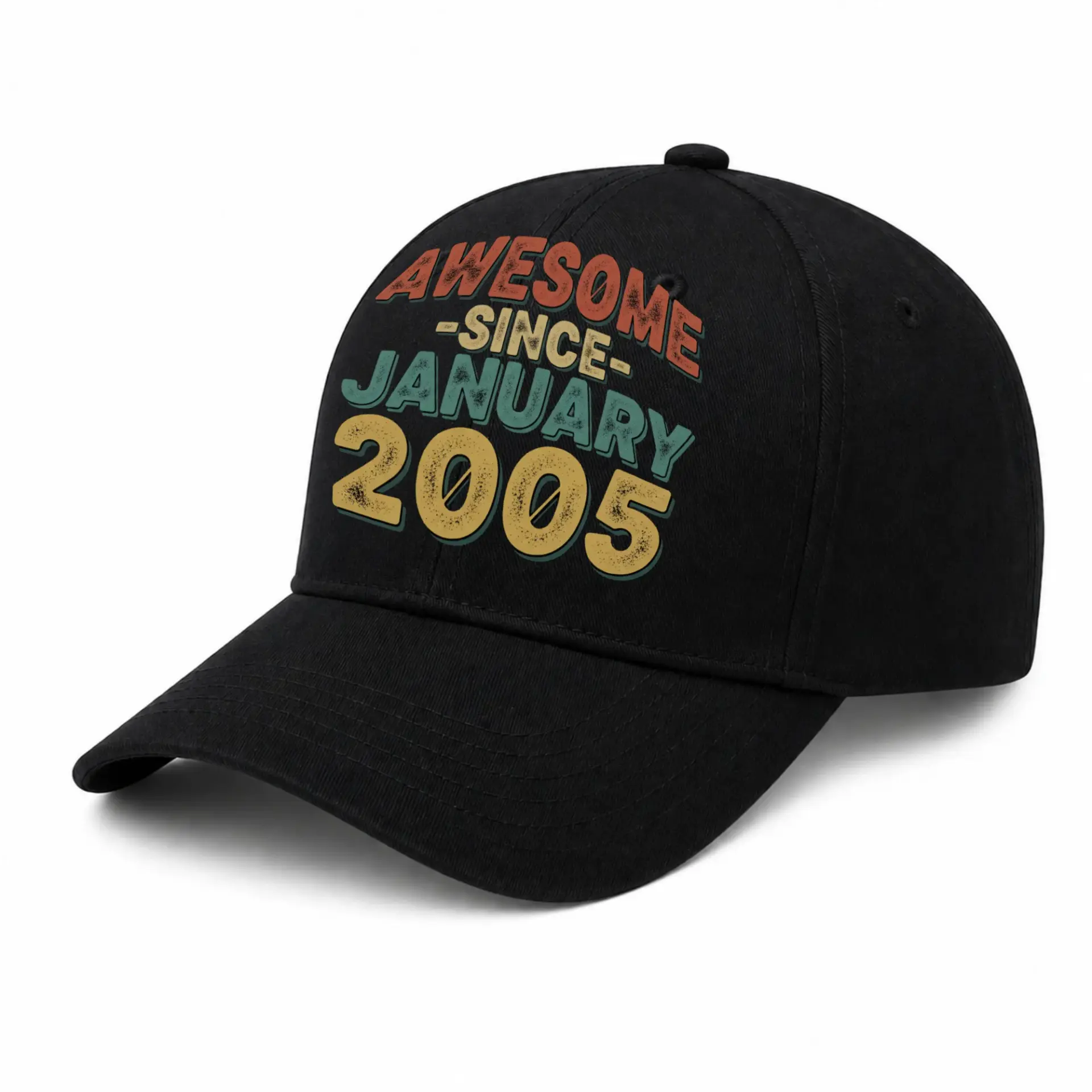 Baseball Cap Awesome Since January 2005 Vintage Style Retro Lettering