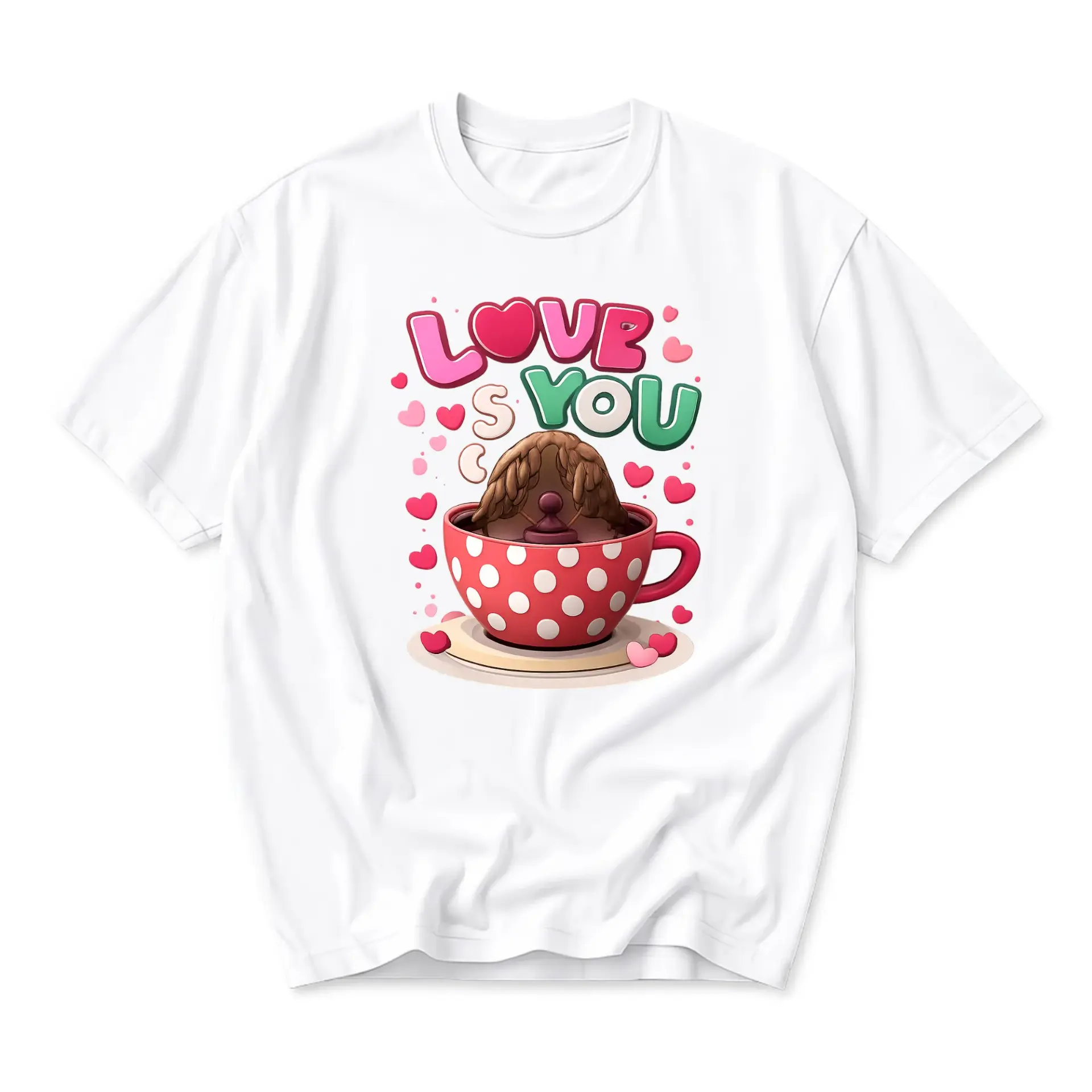 Graphic Tee Unisex Crew Neck T-Shirt Featuring a Cute Chocolate Dessert in