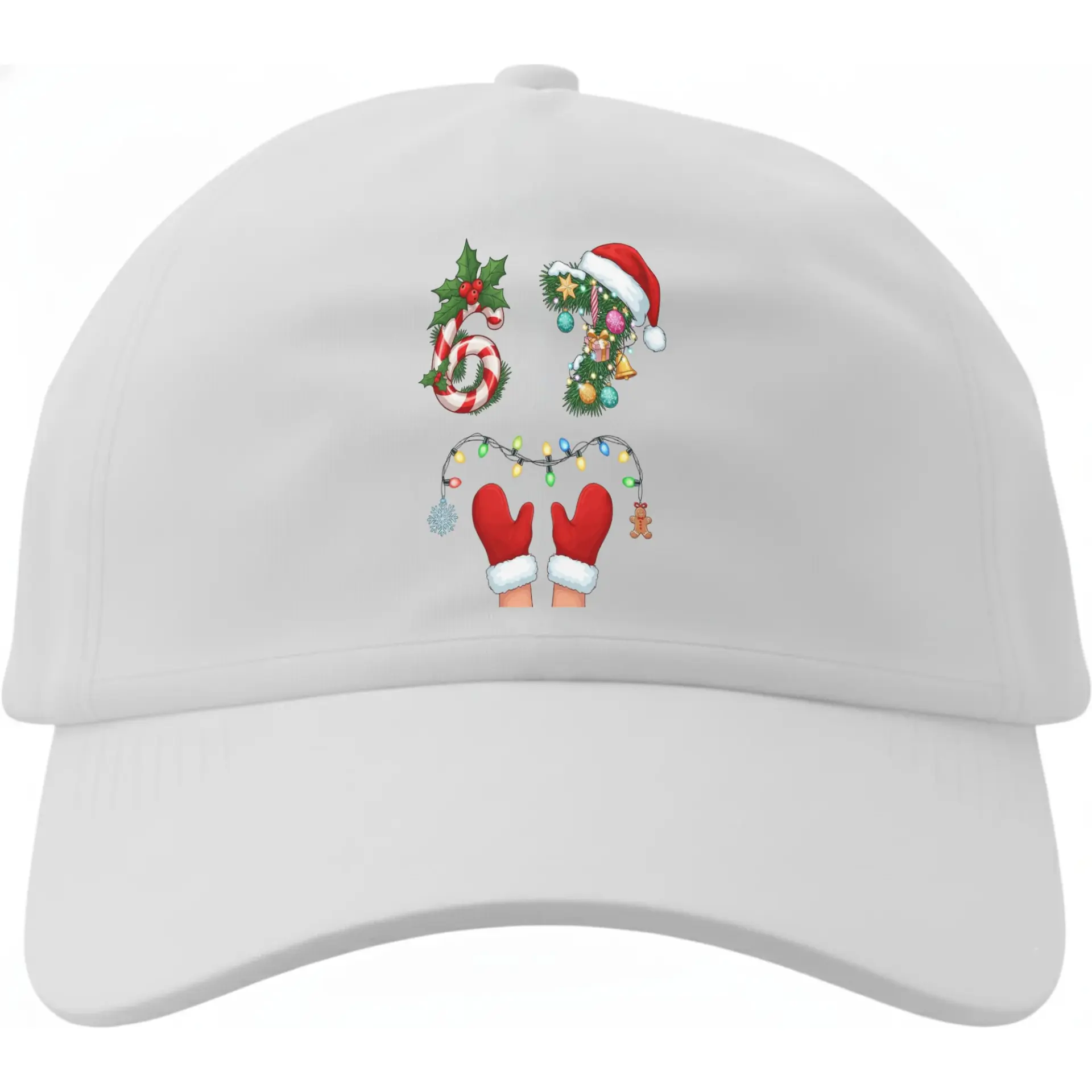 Baseball Cap Festive Holiday Themed Number Sixty Seven Print Adjustable Cotton Hat for Casual Winter Outdoor Daily Wear
