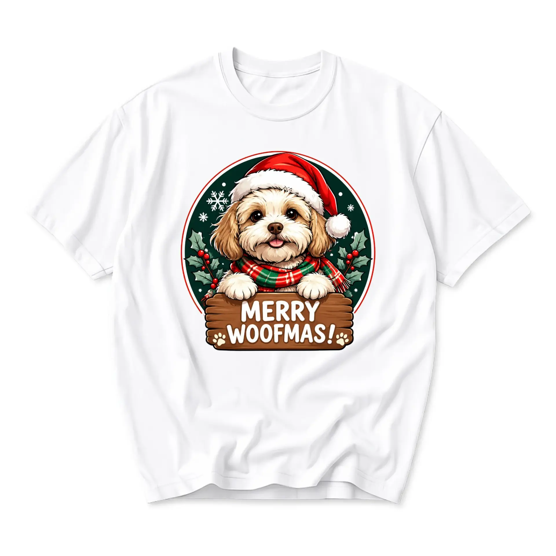 Funny Shirt Merry Woofmas Cute Puppy Graphic Tee Unisex Holiday Season