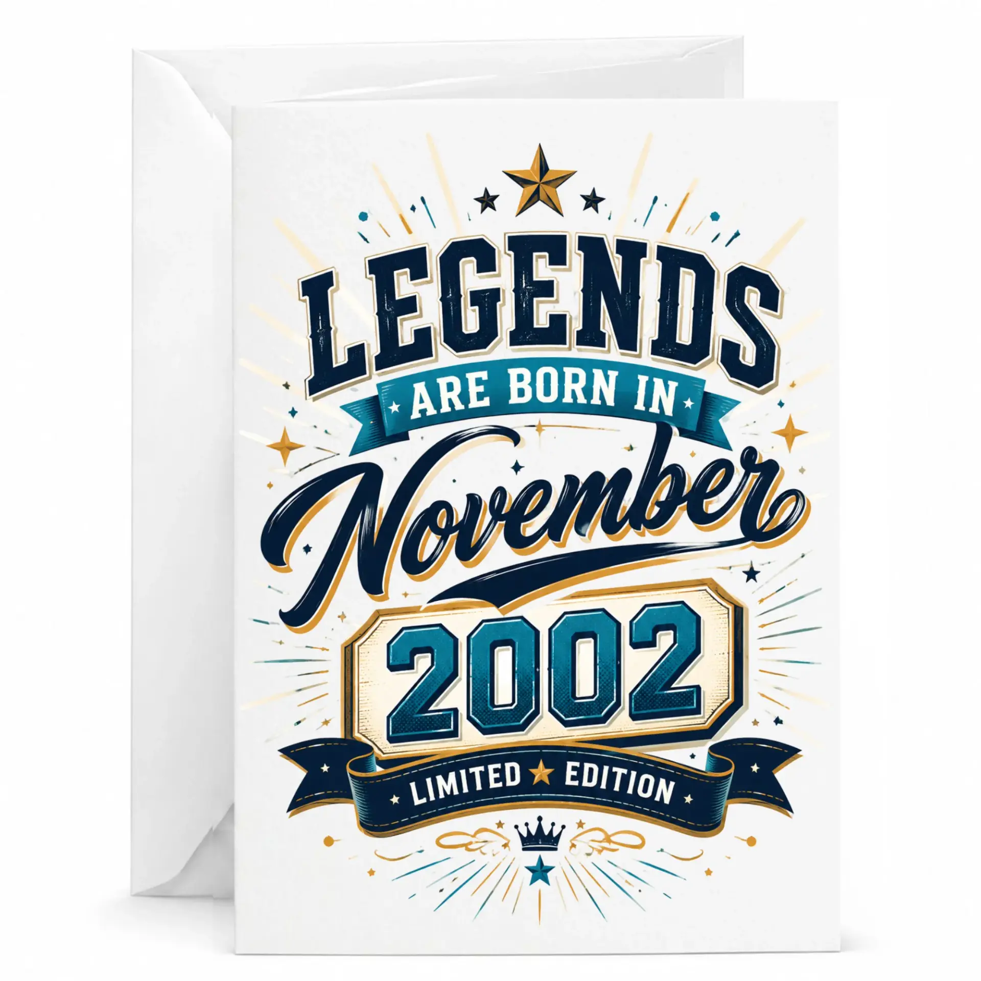 Greeting Card Legends Are Born in November 2002 Limited Edition Vintage Style Birthday Celebration Stationery