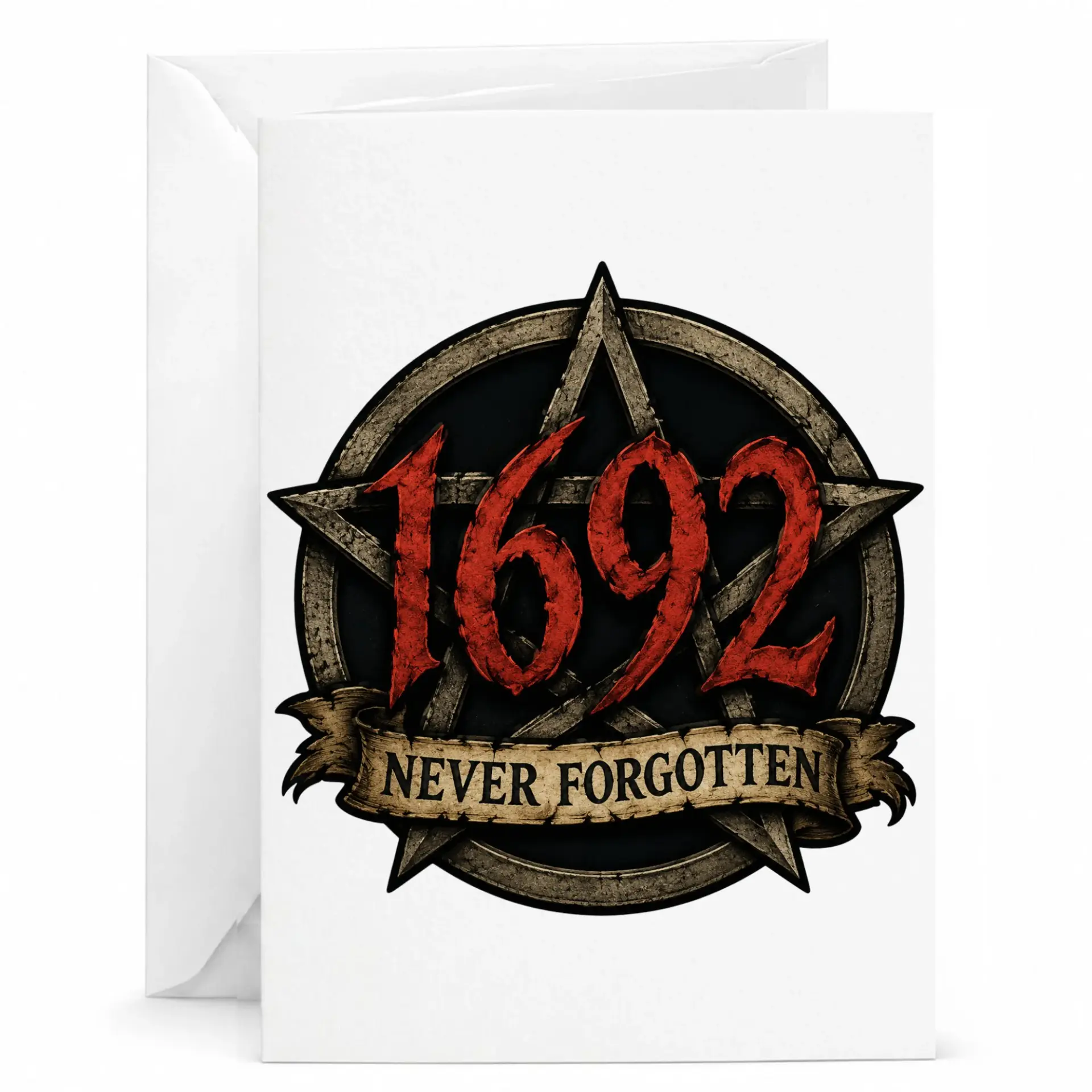 Greeting Card Gothic Occult Themed Never Forgotten 1692 Stationery