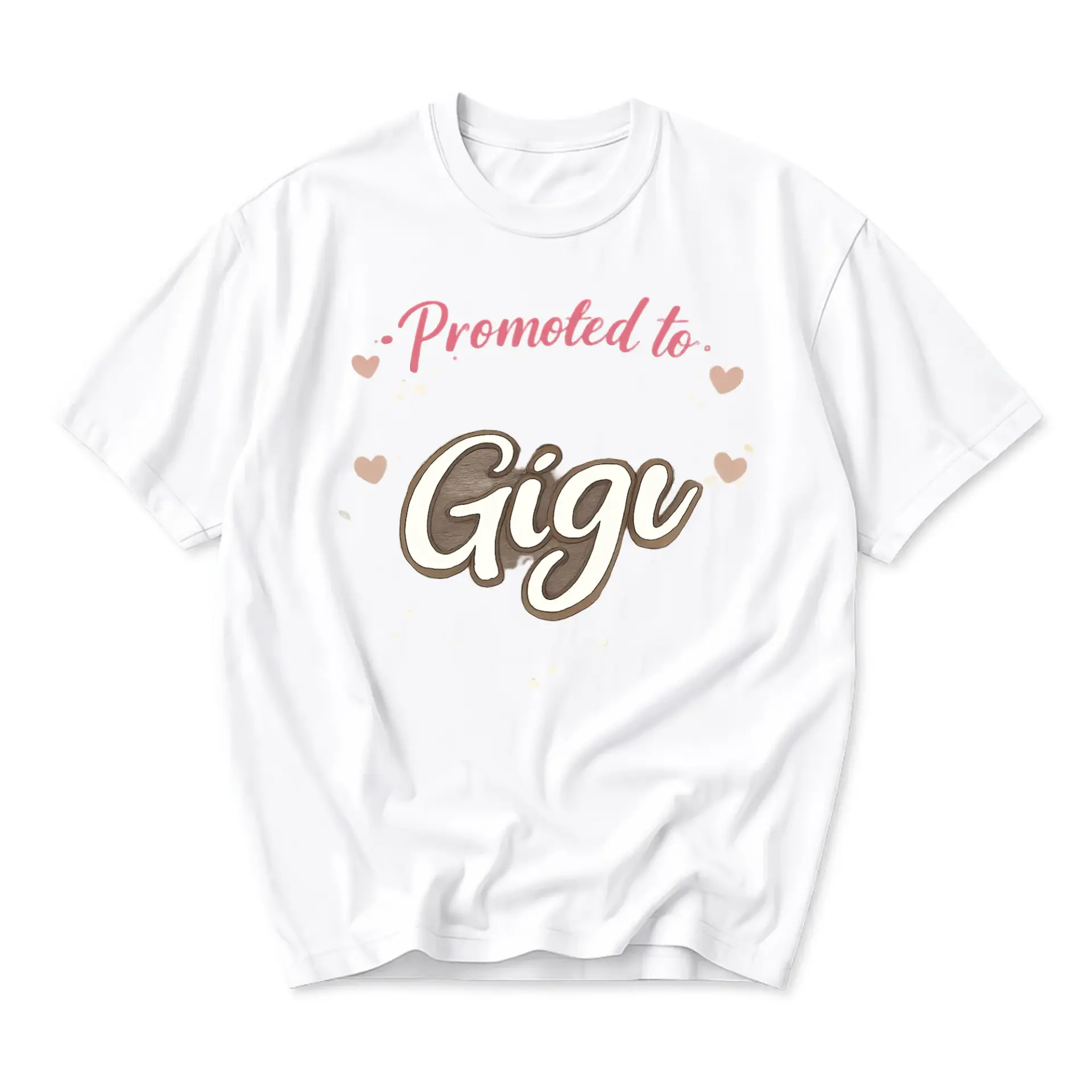Graphic Tee Promoted to Gigi White Unisex T-Shirt Casual Everyday Apparel for Family Enthusiasts Soft Cotton Crew Neck