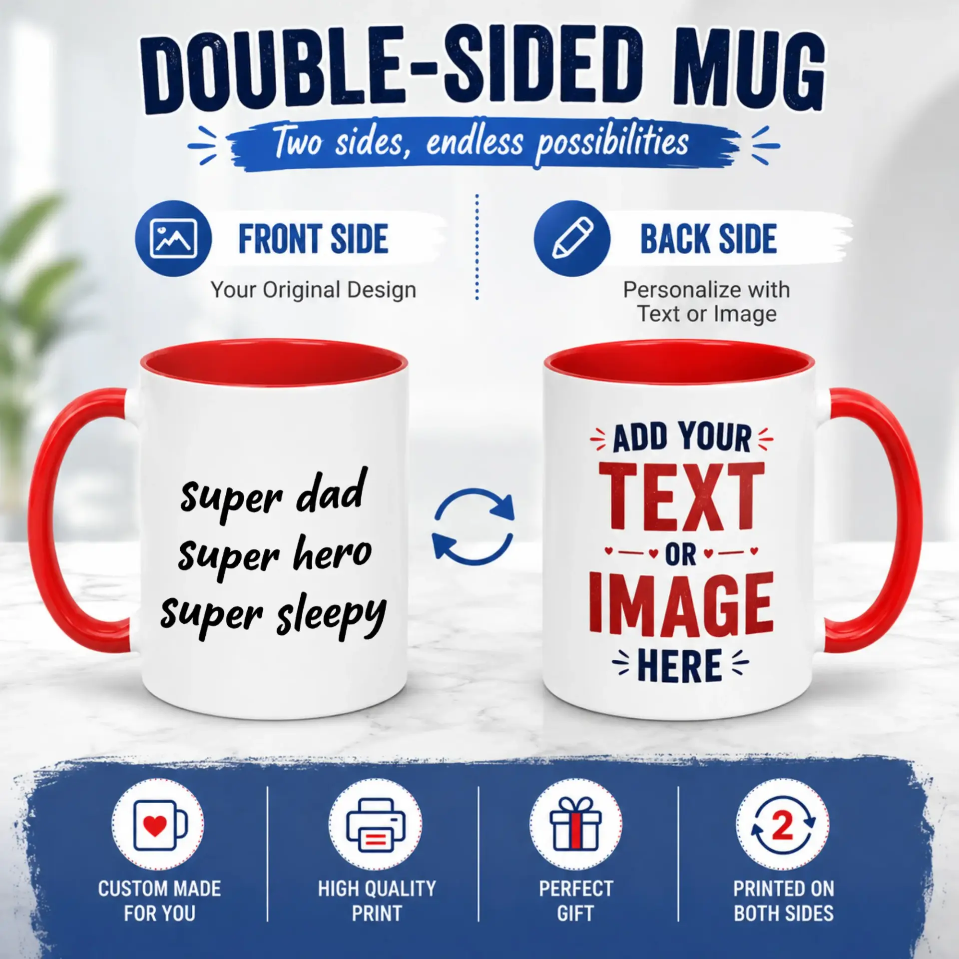 Funny Dad Coffee Mug for Super Heroes Ceramic Beverage Cup with 'super Sleepy' Design Unique Father's Day Gift Idea