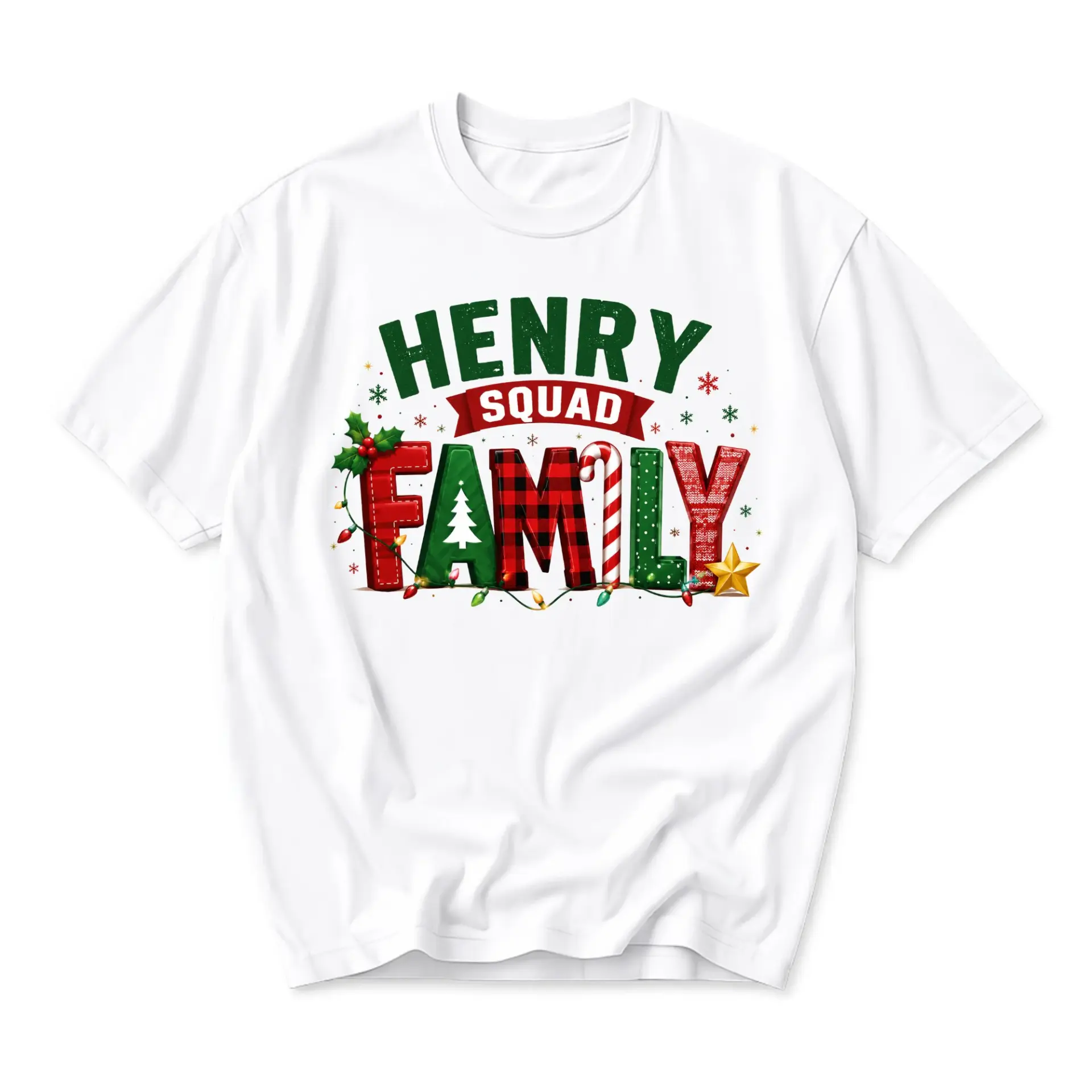 Graphic Tee Henry Squad Family Holiday Shirt Seasonal Festive Unisex Crew Neck Short Sleeve Casual Cotton Apparel