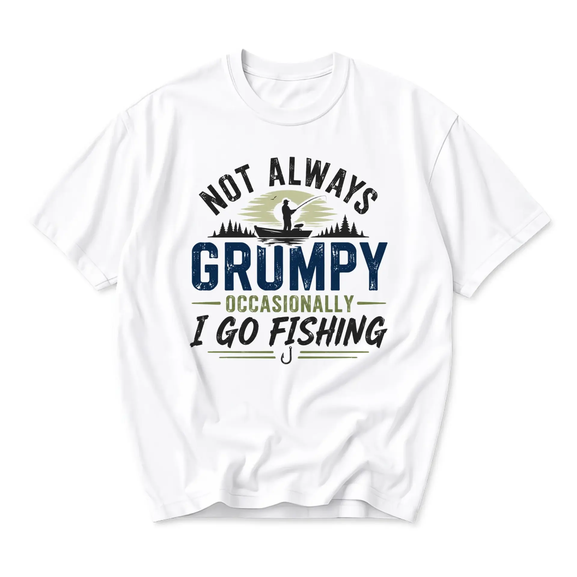 Funny Shirt Not Always Grumpy Occasionally I Go Fishing Graphic Tee Unisex
