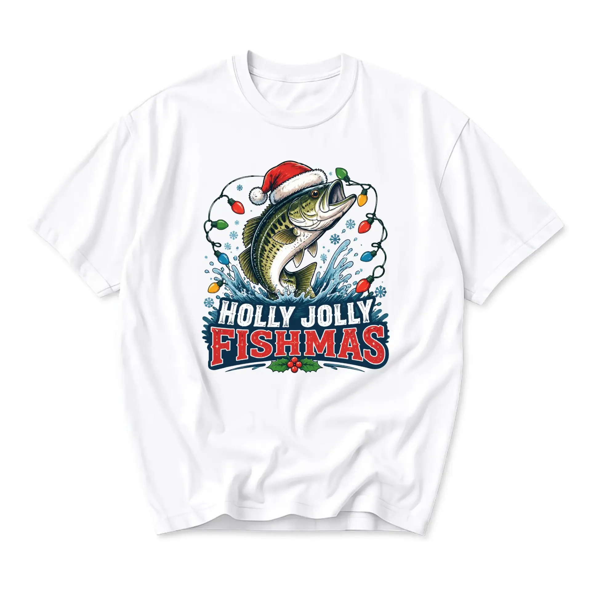 Funny Shirt Fishmas Graphic Tee for Fishing Enthusiasts Holiday Season