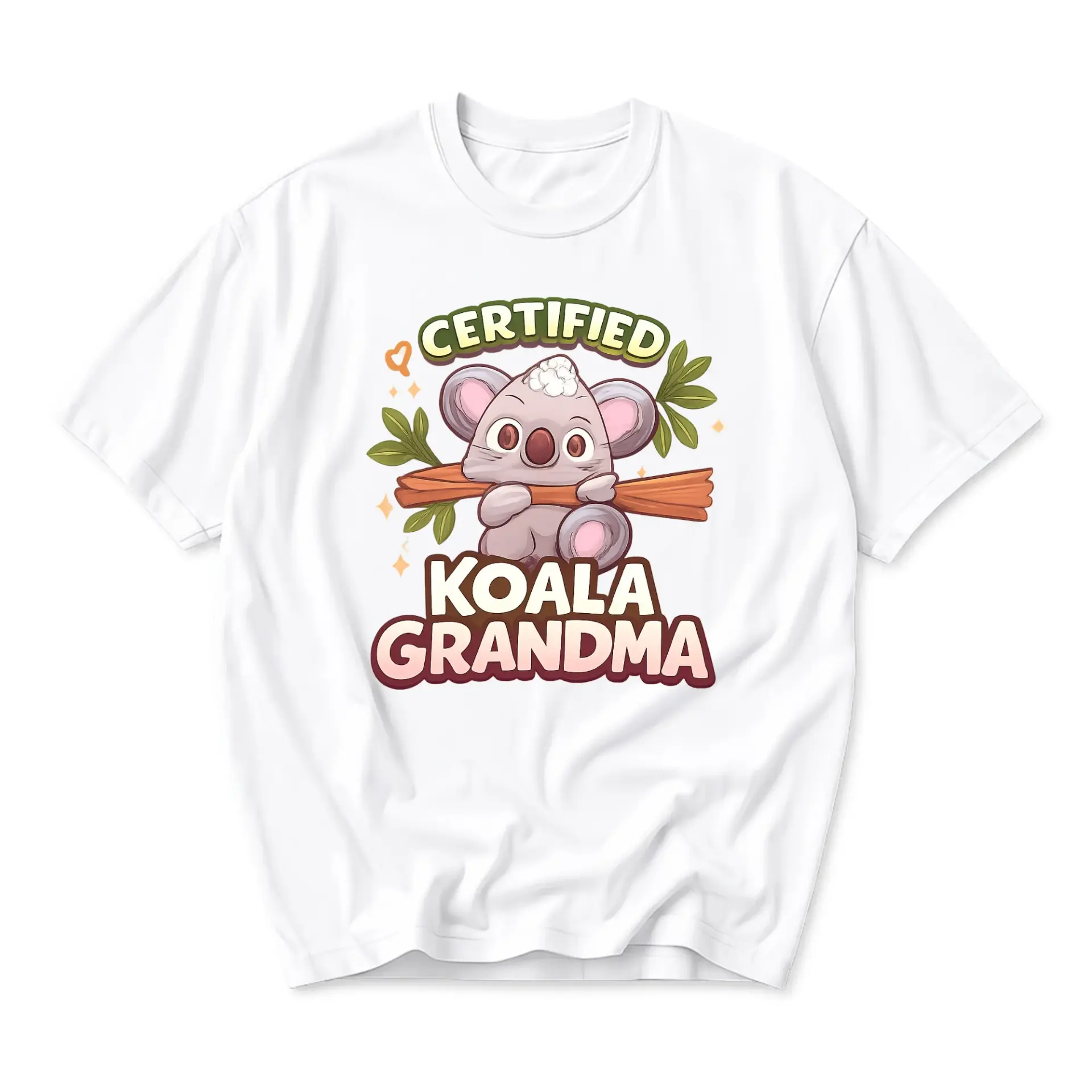 Funny Shirt Certified Koala Grandma Graphic Tee Unisex Cotton Crew Neck Casual Short Sleeve Outfit Apparel