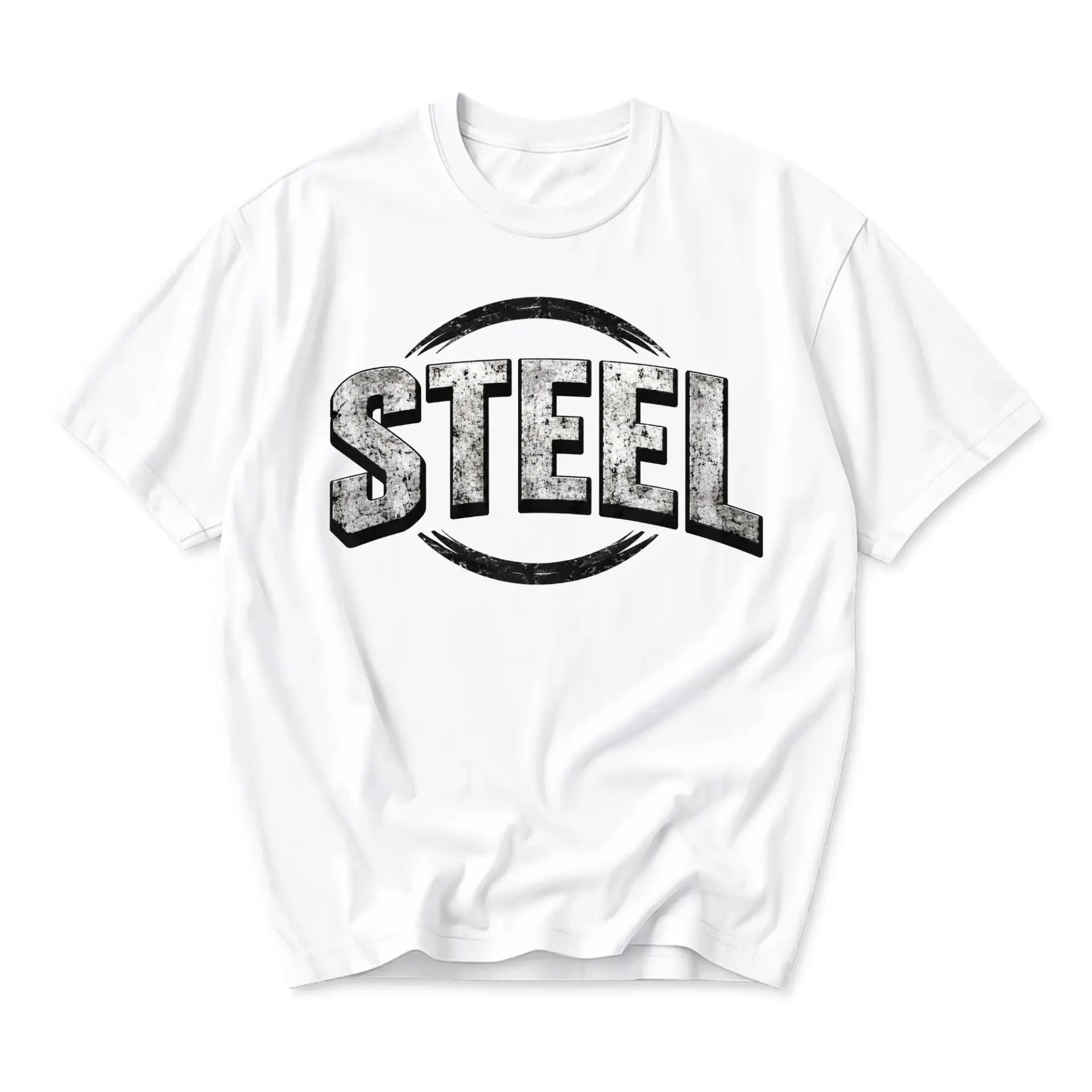 Graphic Tee Steel Industrial Style Grunge Print Unisex Short Sleeve Crew Neck Cotton Casual Everyday Apparel