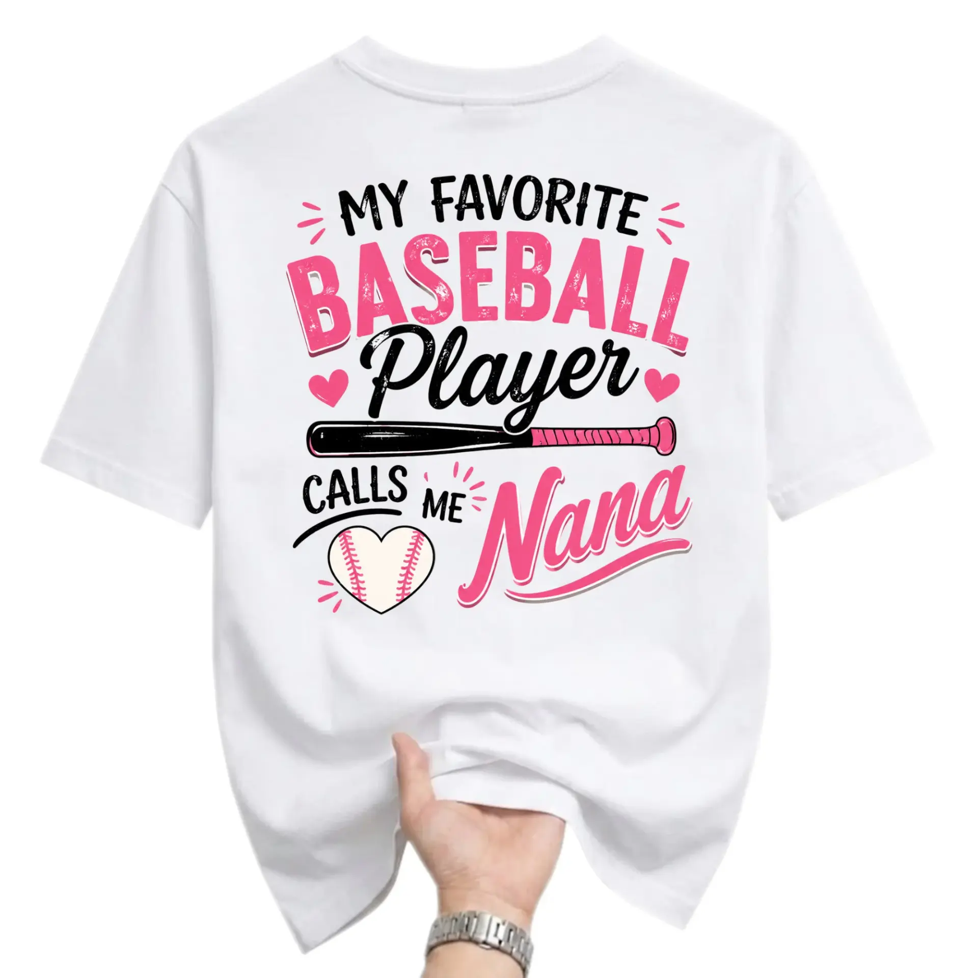 Funny Shirt My Favorite Baseball Player Calls Me Nana Graphic Tee Casual Unisex Crew Neck Sport Enthusiast Apparel