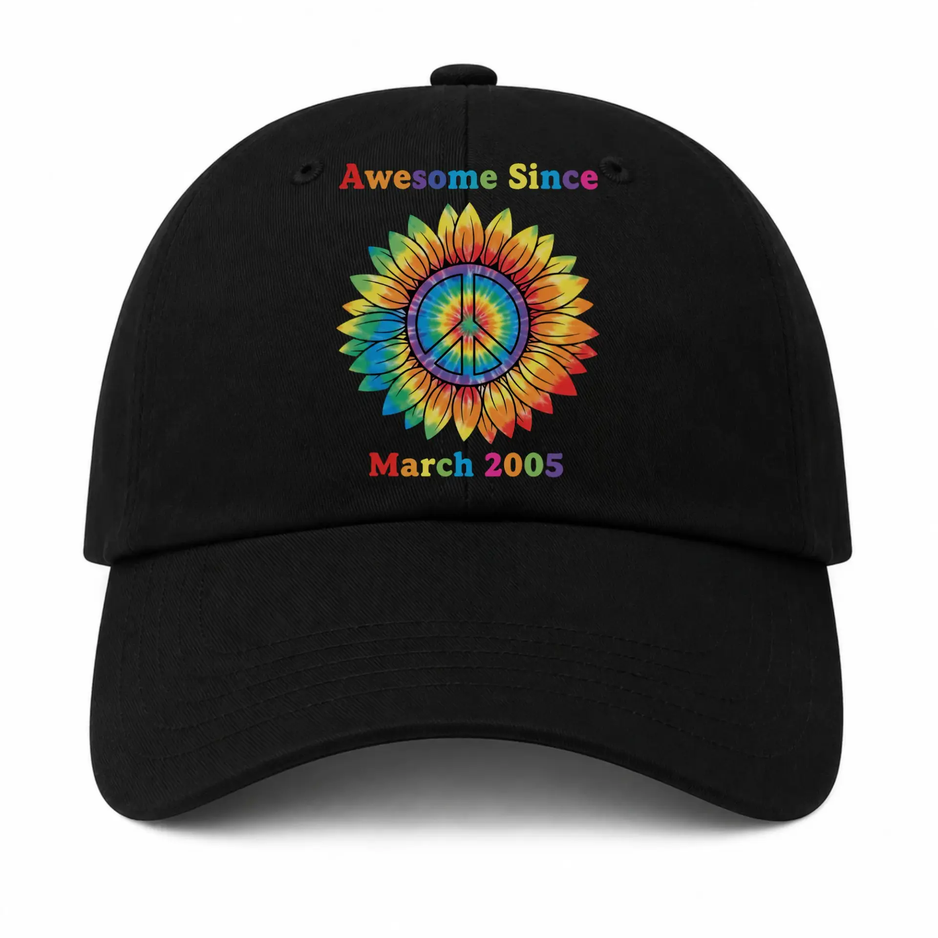 Vinyl Sticker Pack Awesome Since March 2005 Sunflower Peace Sign Graphic Decals for Laptops Water Bottles and Journals