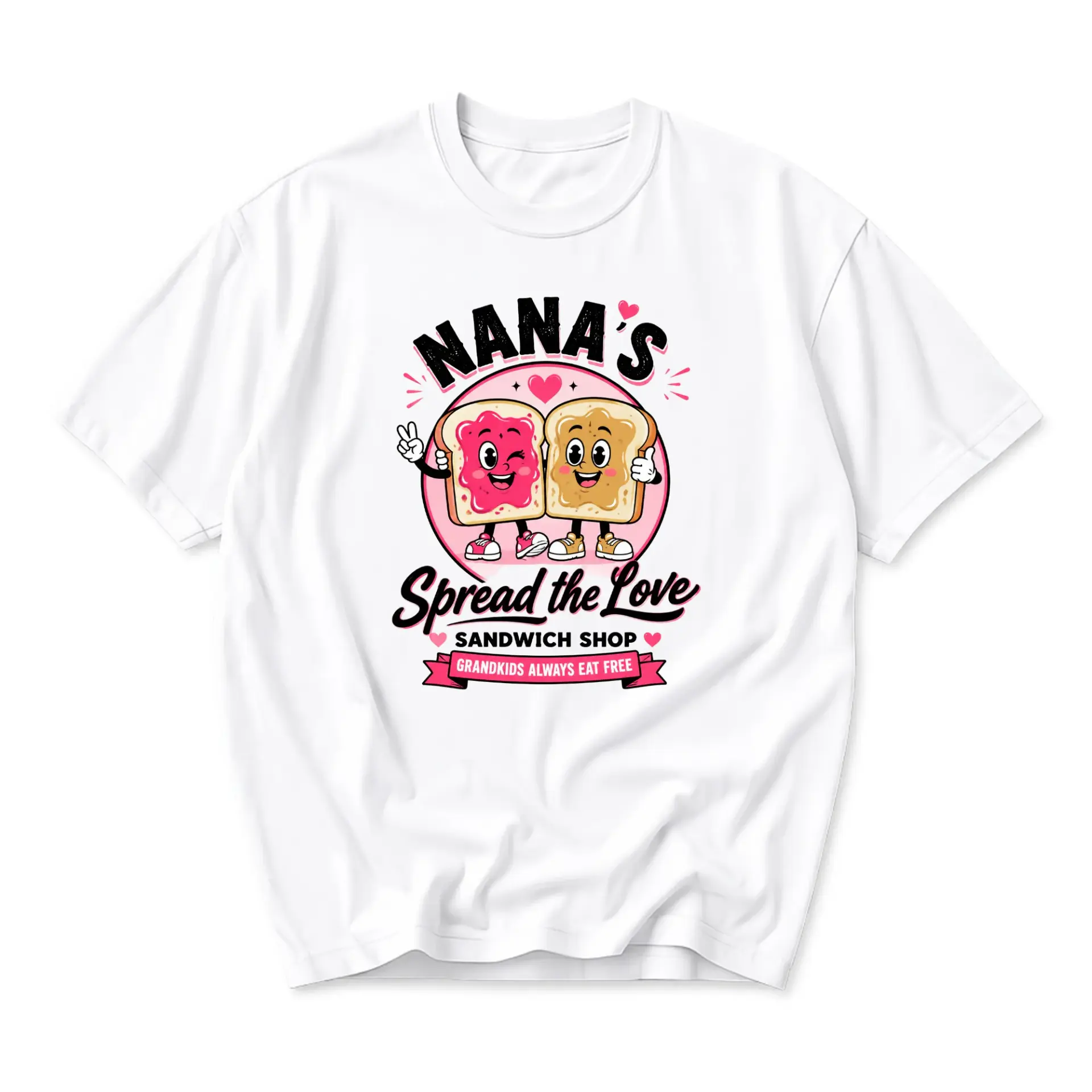 Funny Shirt Nana's Spread the Love Sandwich Shop Graphic Tee Unisex Crew
