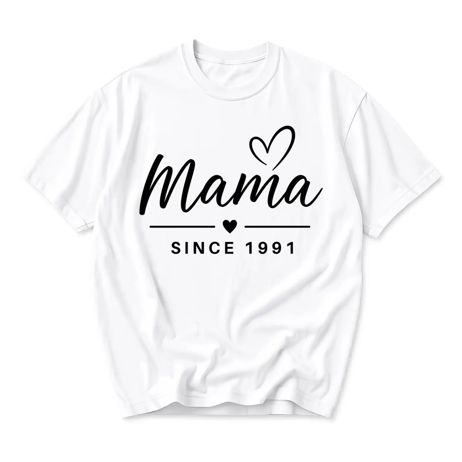 Graphic Tee Mama Since 1991 Casual Unisex Shirt Short Sleeve Crew Neck