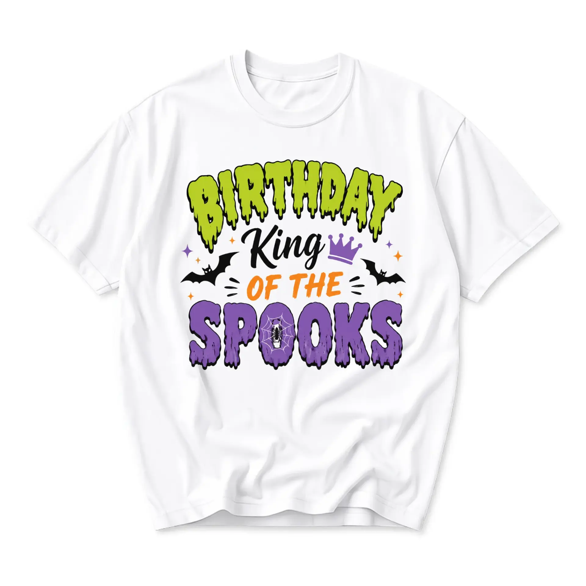 Funny Shirt Birthday King of the Spooks Graphic Tee Spooky Halloween Inspired Unisex Crew Neck Casual Cotton Top