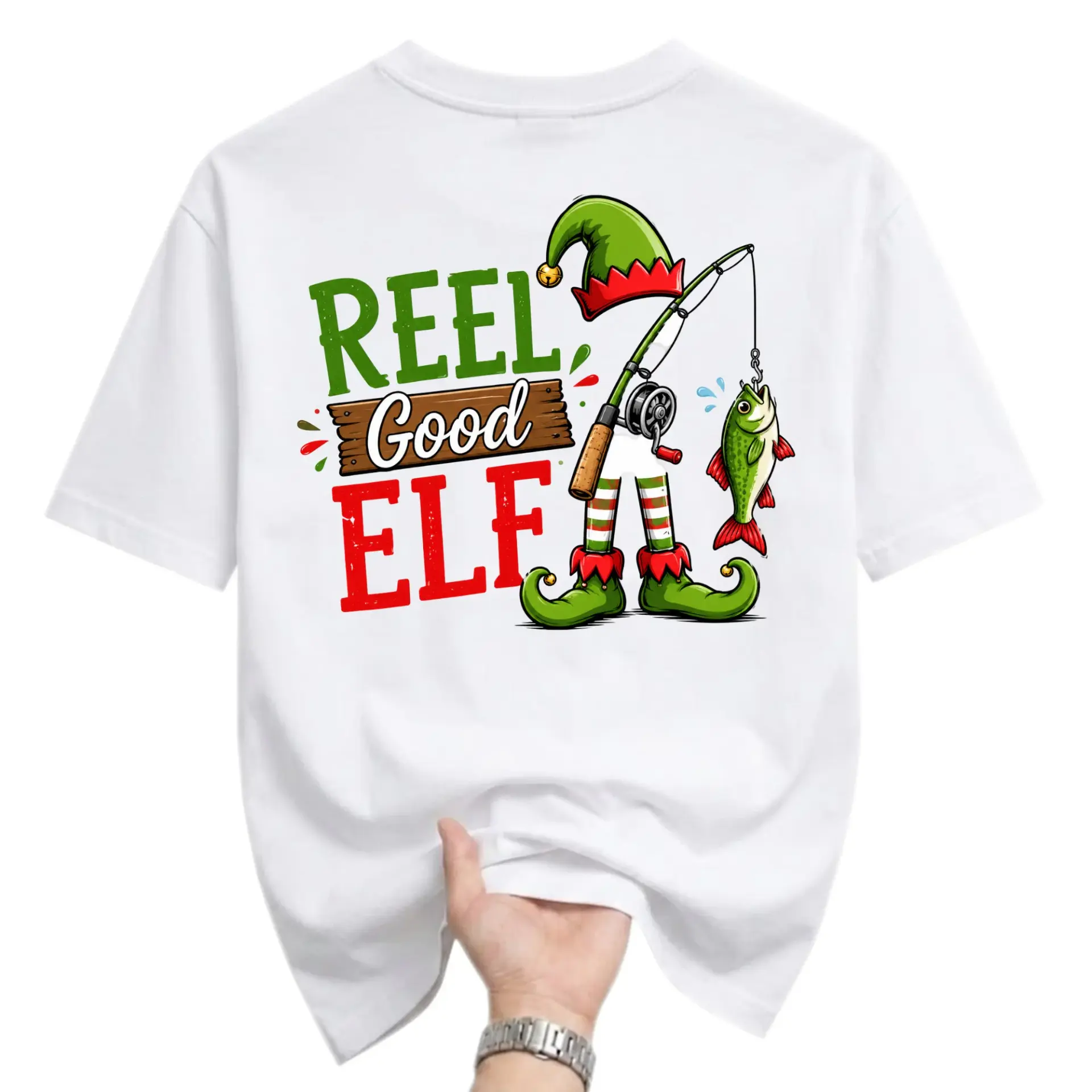 Graphic Tee Reel Good Fishing Holiday Shirt Unisex Cotton Casual Short Sleeve Crew Neck Top for Seasonal Fun
