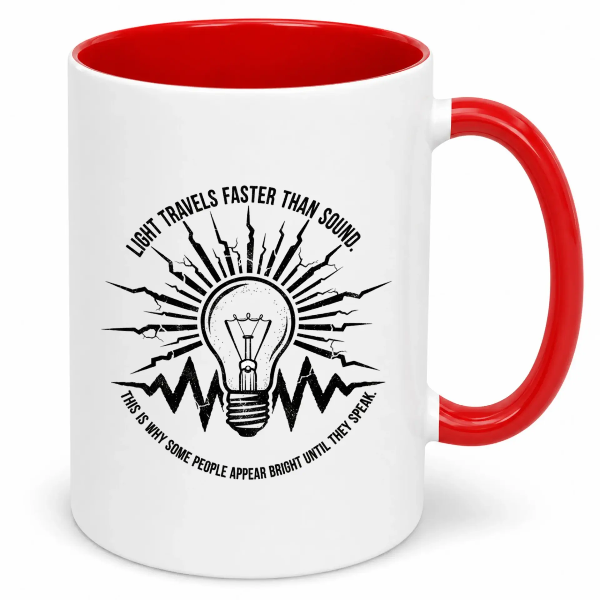 Funny Science Sarcasm Coffee Mug Humorous Lightbulb Saying Ceramic Tea Cup Gag Gift Office Desk Drinkware for Men Women