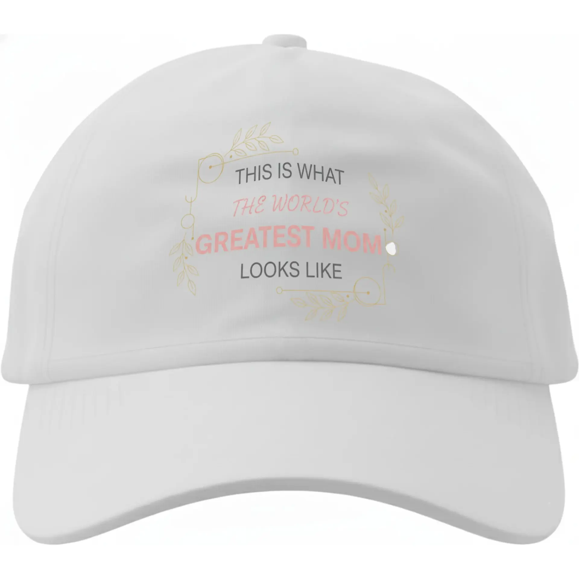 Baseball Cap World's Greatest Mom Graphic Hat Adjustable Low Profile Cotton Headwear for Everyday Casual Sun Protection