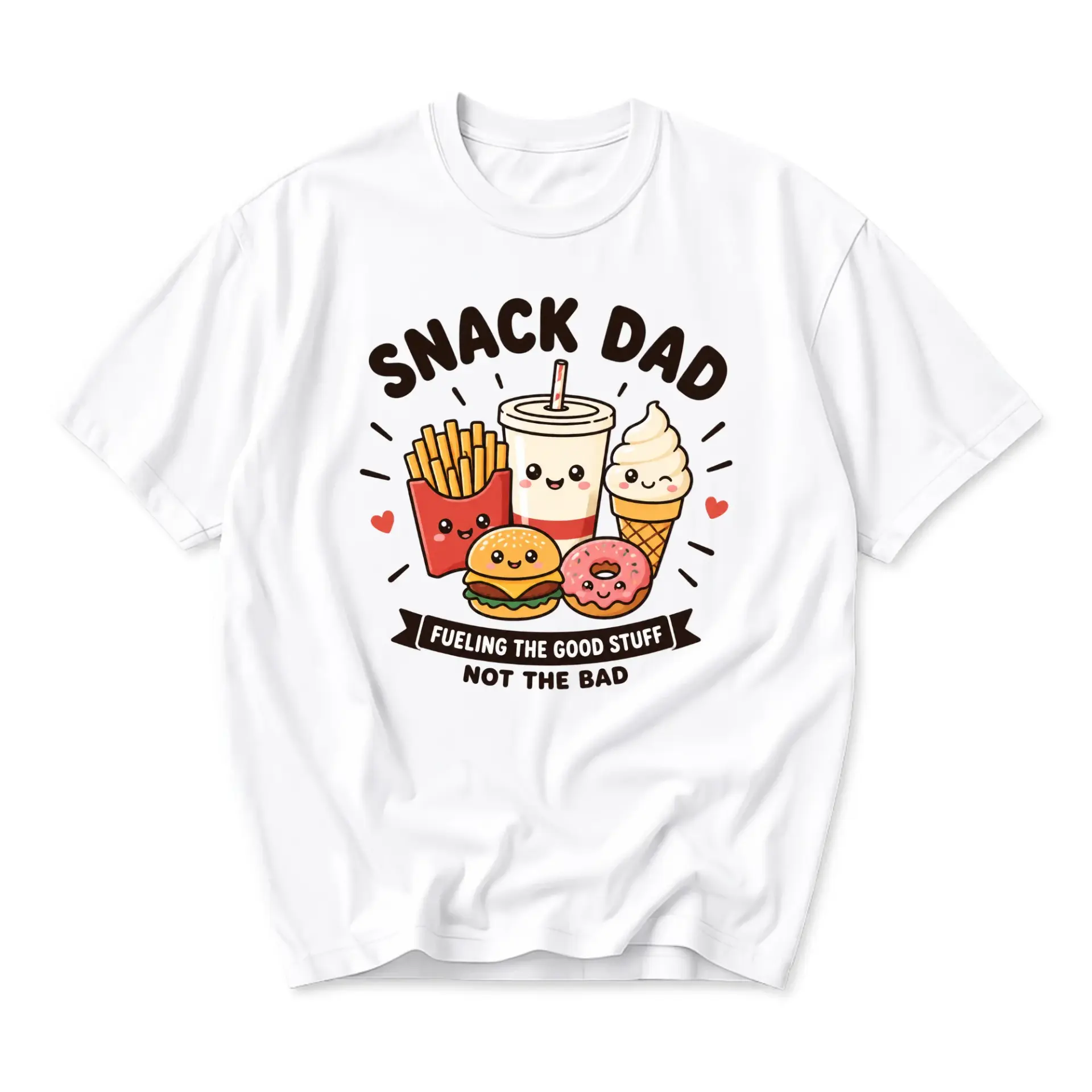 Funny Shirt Snack Dad Graphic Tee Casual Cotton Blend Crew Neck Apparel for Everyday Style and Fun Self Expression