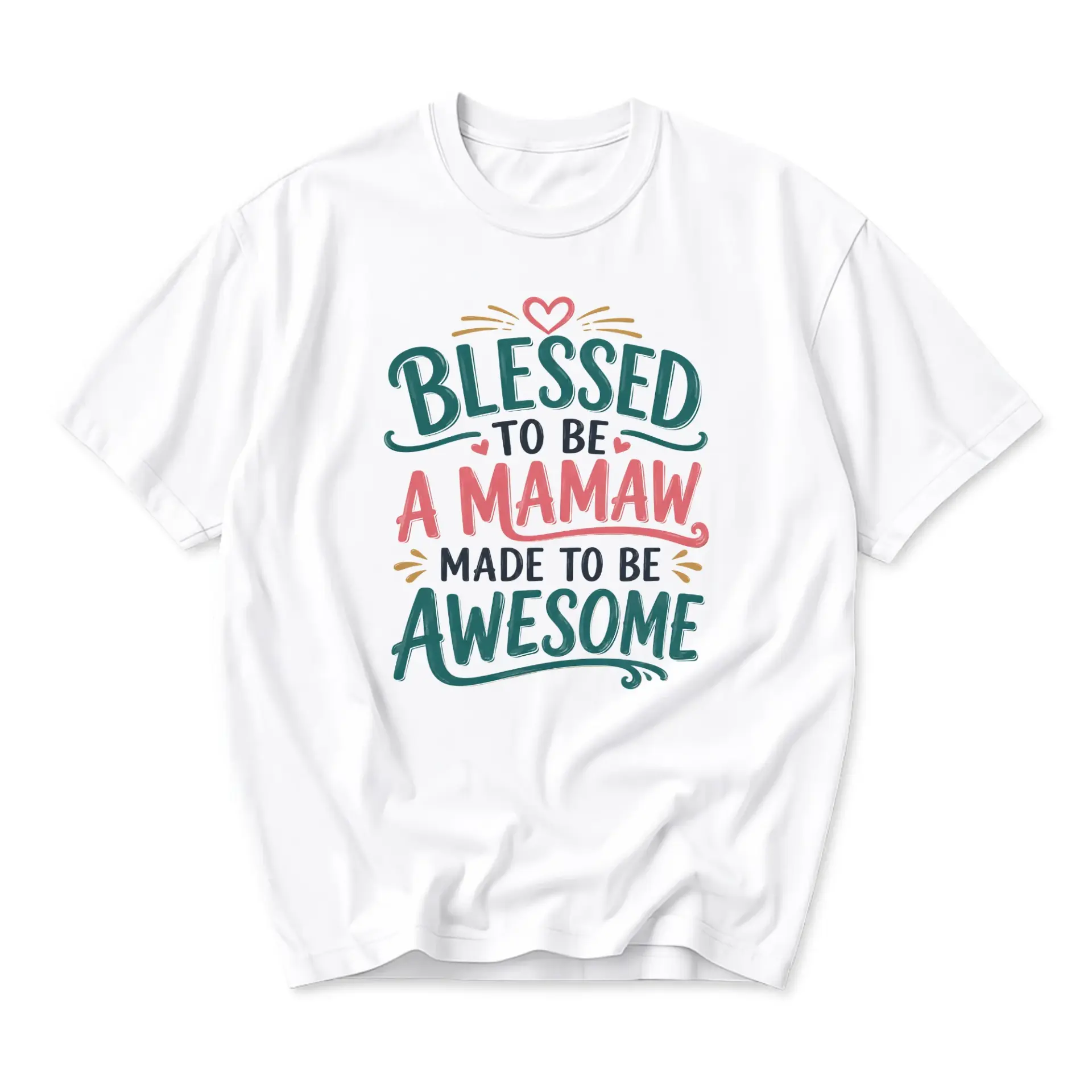 Graphic Tee Blessed to Be a Mamaw Made to Be Awesome Unisex Casual Crew