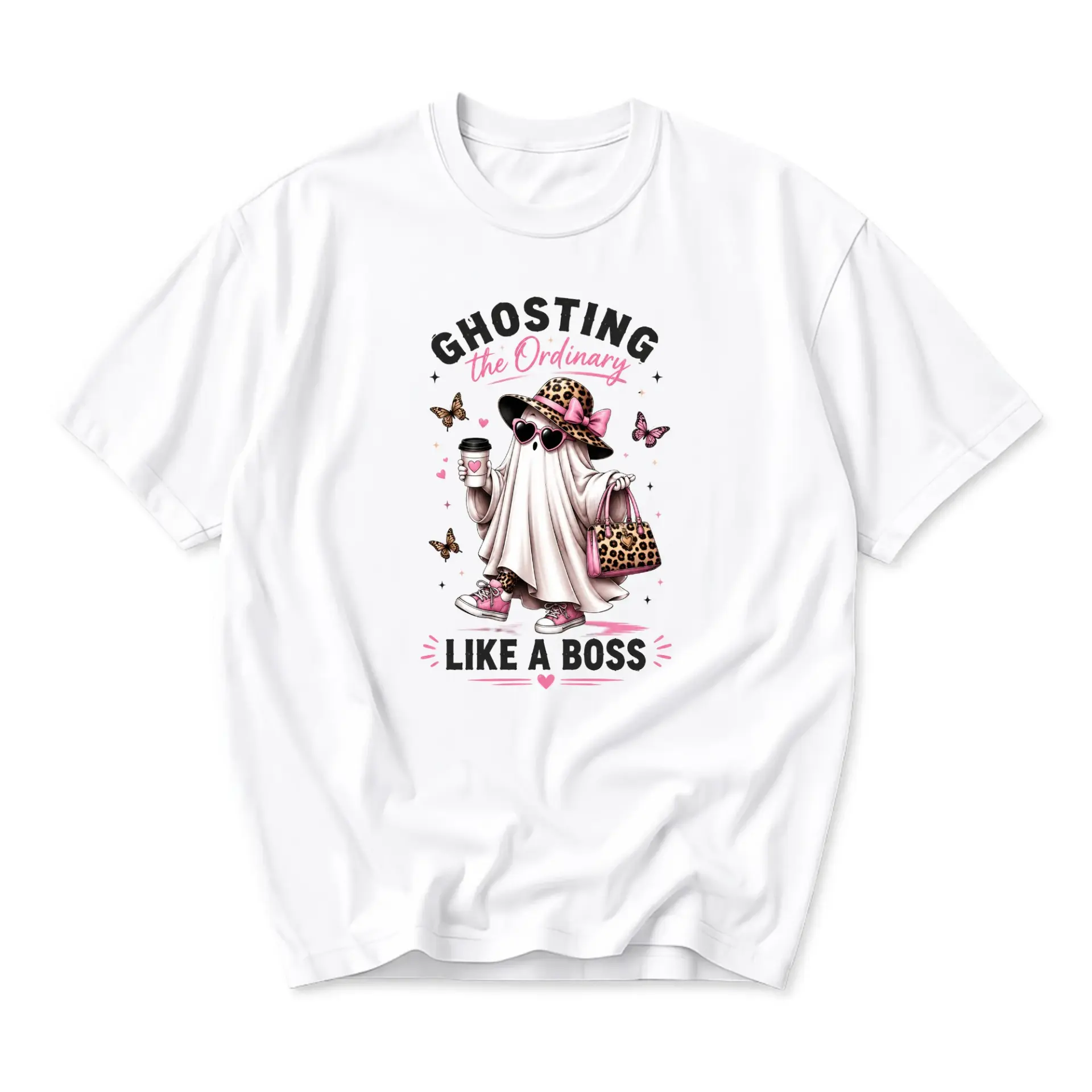 Funny Shirt Ghosting the Ordinary Like a Boss Graphic Tee Unisex Crew Neck Short Sleeve Casual Fashion Cotton Blend Top