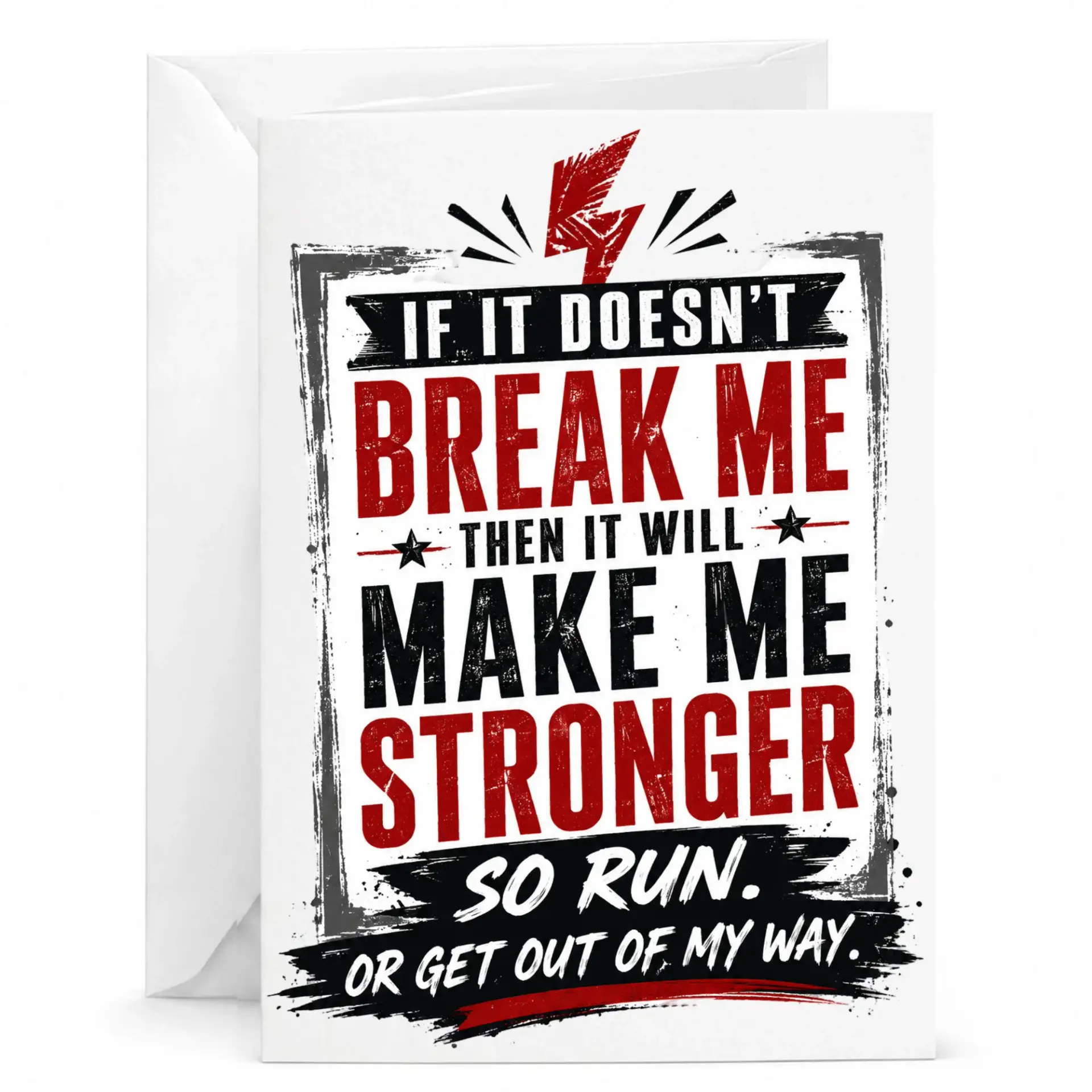 Funny Encouragement Greeting Card Motivational Quote with Saying for Resilience and Determination