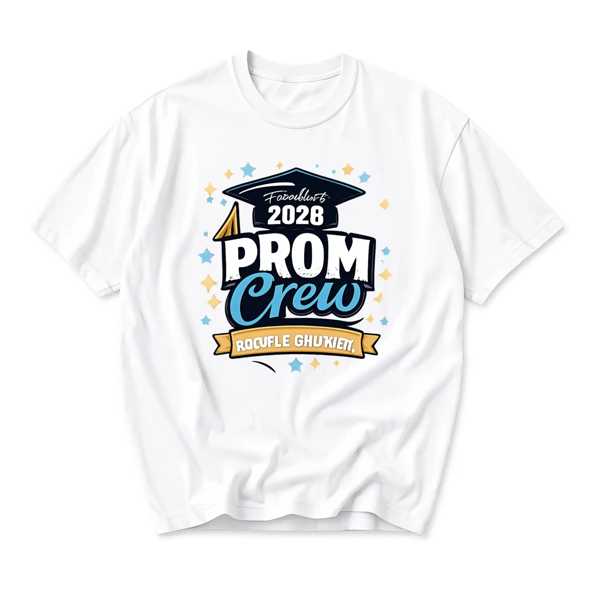 Funny Shirt Prom Crew 2028 Graphic Tee Unisex Casual Cotton Top for Everyday Style and Party Celebrations White