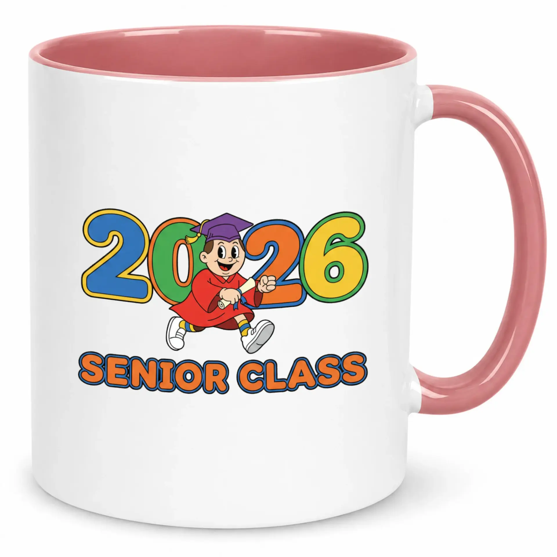 Coffee Mug 2026 Senior Class Graduation Gift Funny Colorful Character Design Premium White Ceramic Tea Cup Drinkware