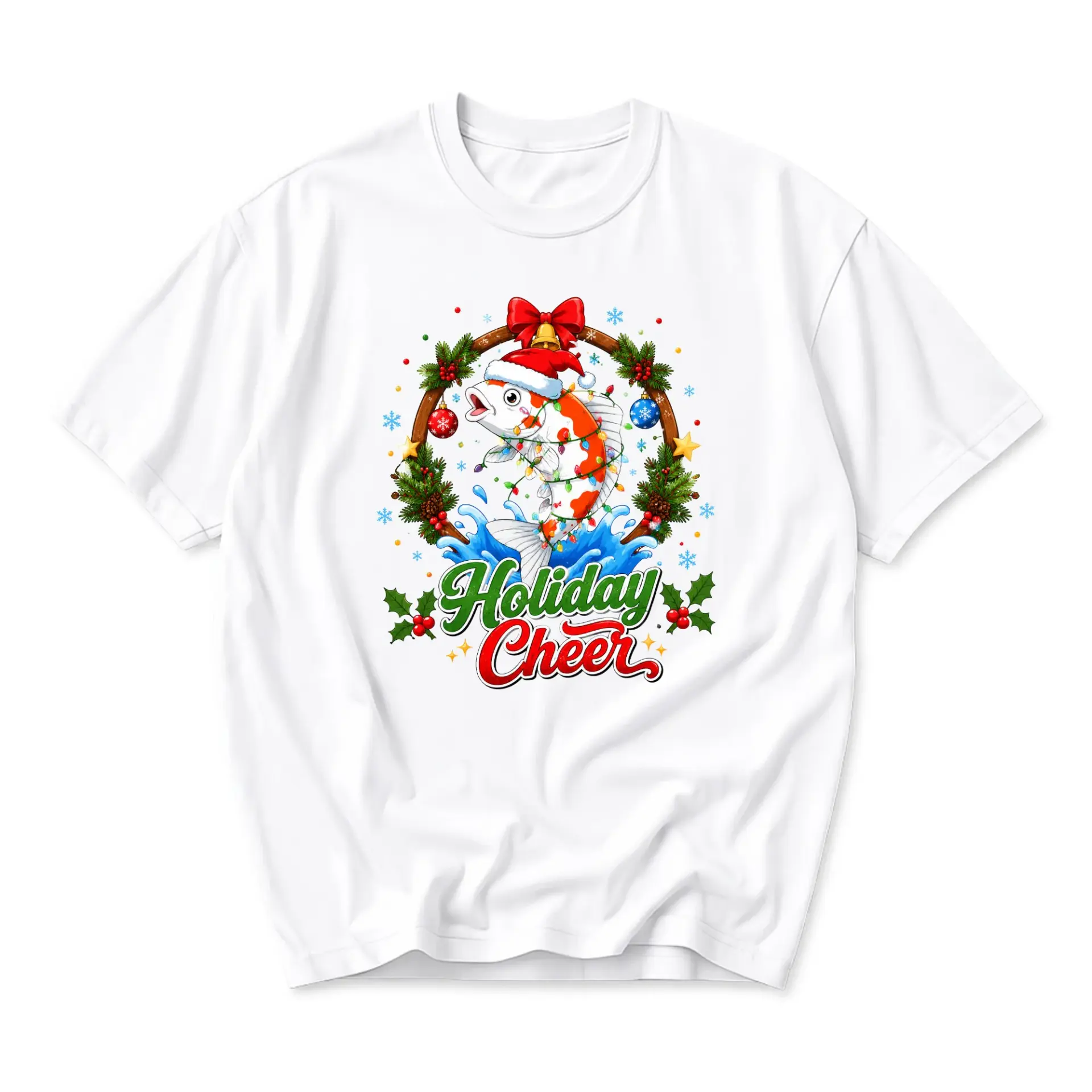 Graphic Tee Holiday Cheer Koi Fish Christmas Ornament Festive Unisex