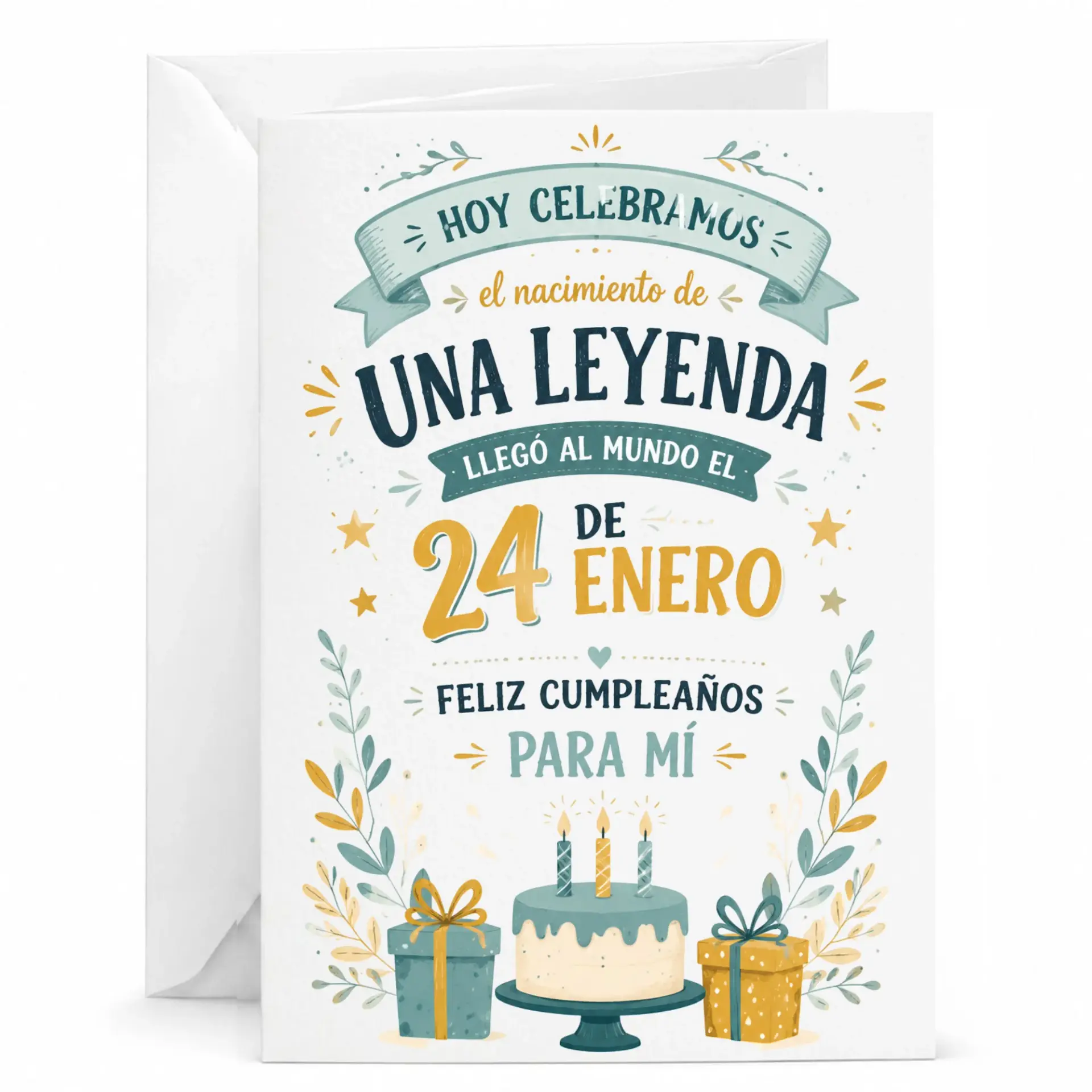 Birthday Card Celebrating a Legend Born on January 24th, Funny Humorous Greeting Card with Envelope for Self Celebration