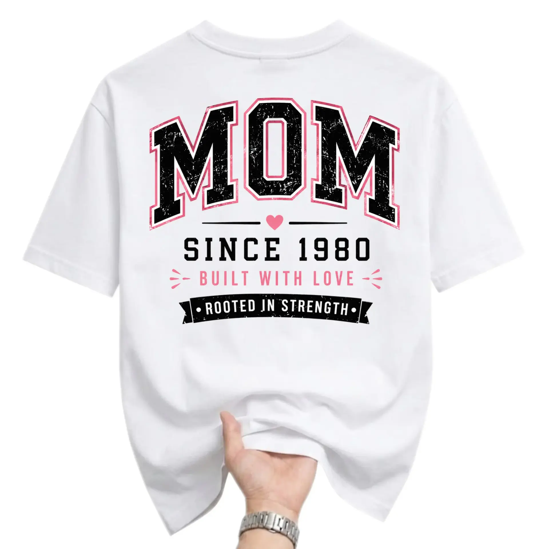 Graphic Tee Mom Since 1980 Built with Love Unisex Crew Neck Short Sleeve