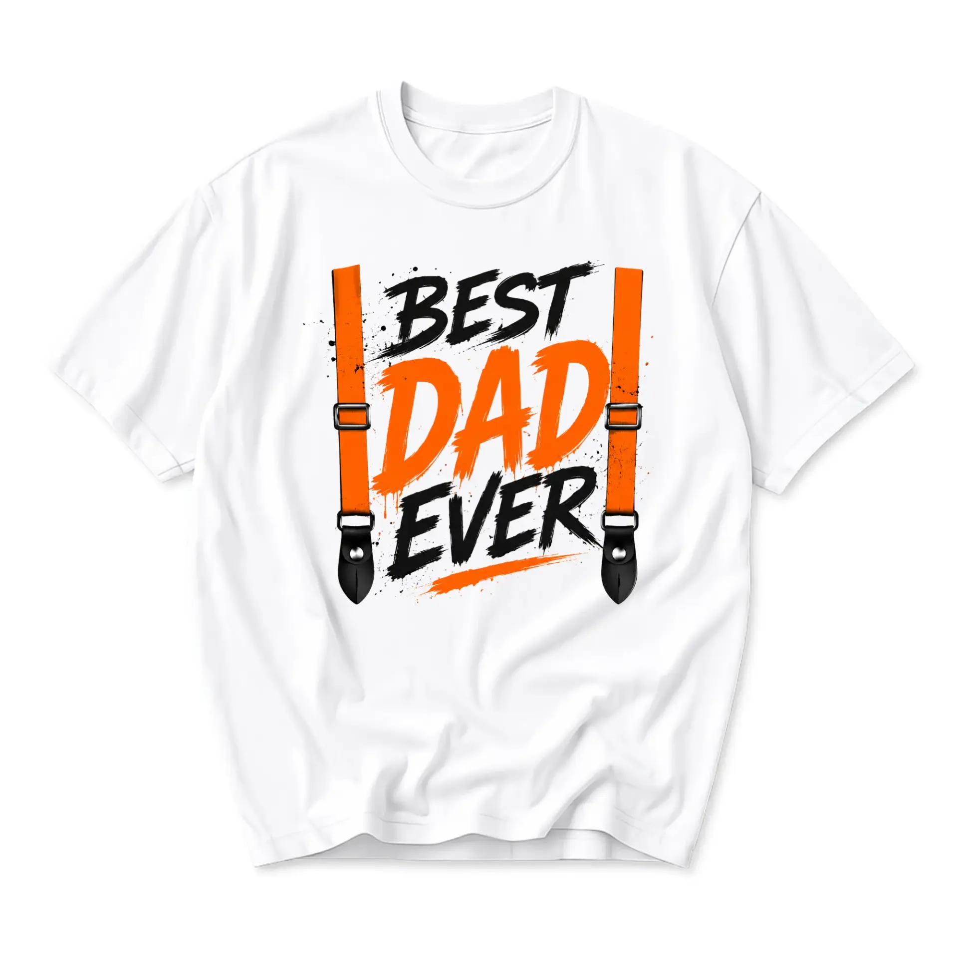Graphic Tee Best Dad Ever T-Shirt Unisex Casual Crew Neck Shirt with Suspenders Print Comfortable Cotton Top