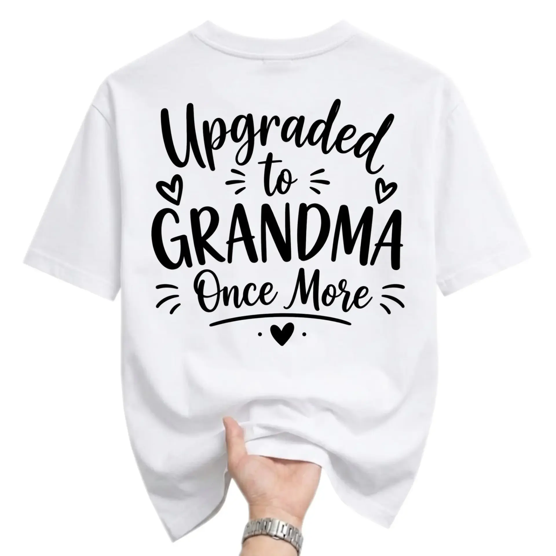 Graphic Tee Upgraded to Grandma Casual Crew Neck Shirt for Women Soft Cotton Blend Apparel Gift Her