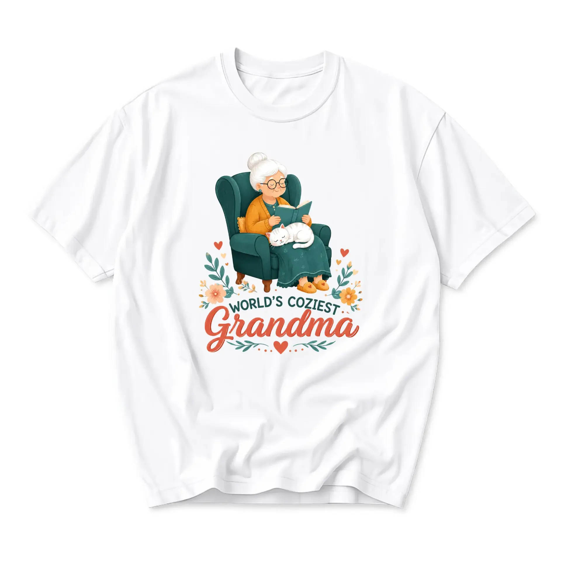 T-shirt World's Coziest Grandma Graphic Tee Casual Unisex Crew Neck Short Sleeve Cotton Blend Apparel for Everyday