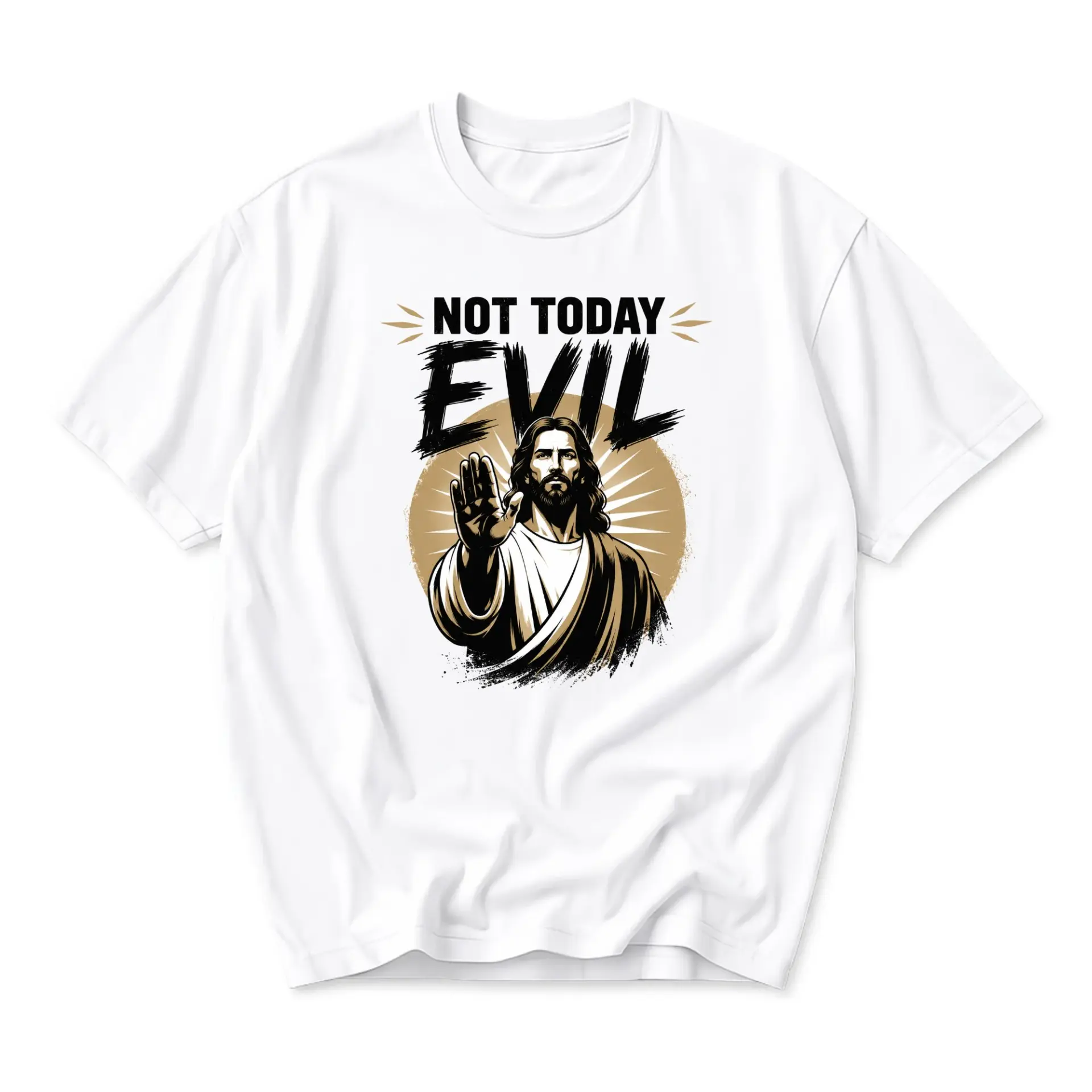 Funny Shirt Not Today Graphic Tee Unisex Casual Apparel Religious Inspirational Faith Design Cotton Top