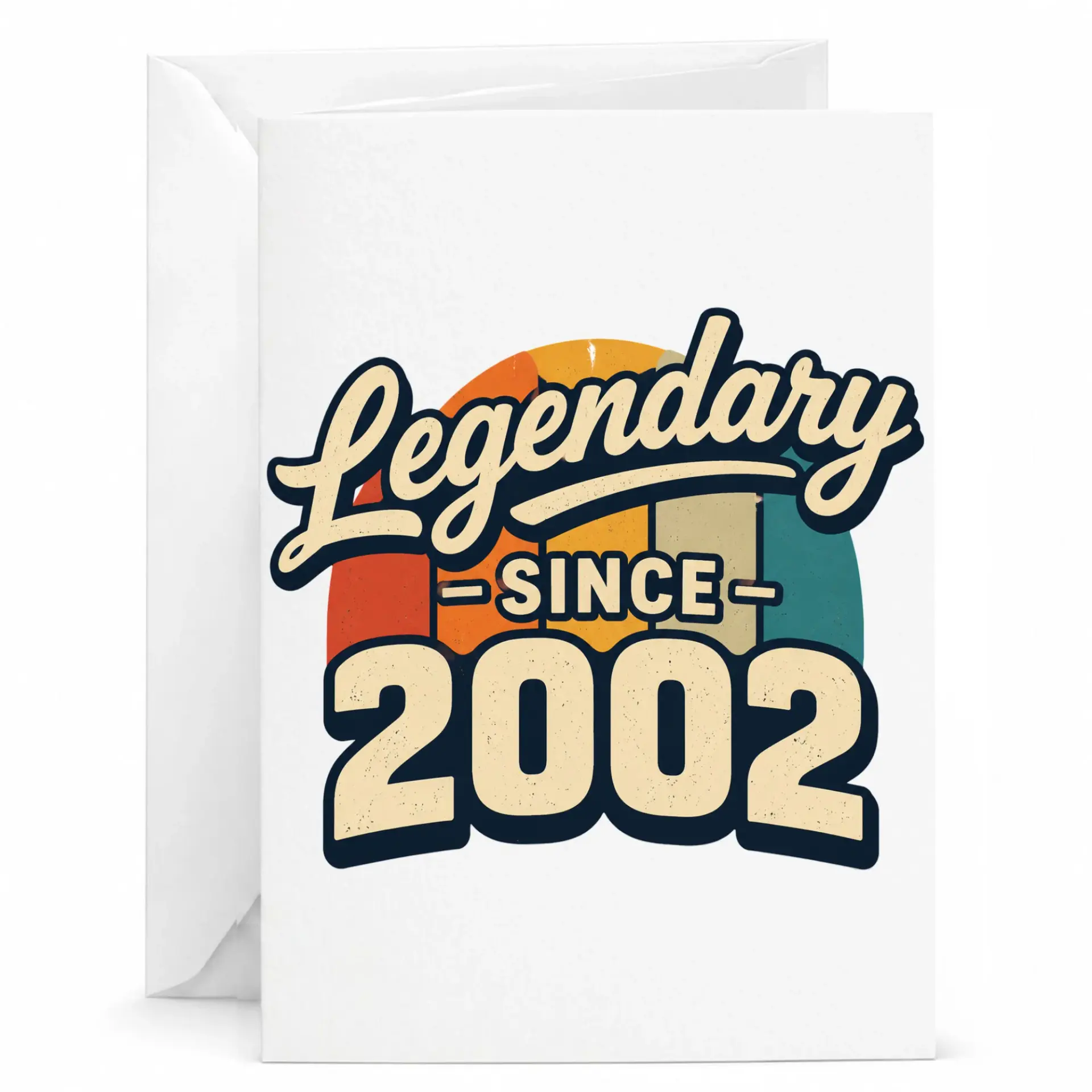 Birthday Card Legendary Since 2002 Retro Vintage Style Greeting Card for Milestone Celebration and Keepsake Gift