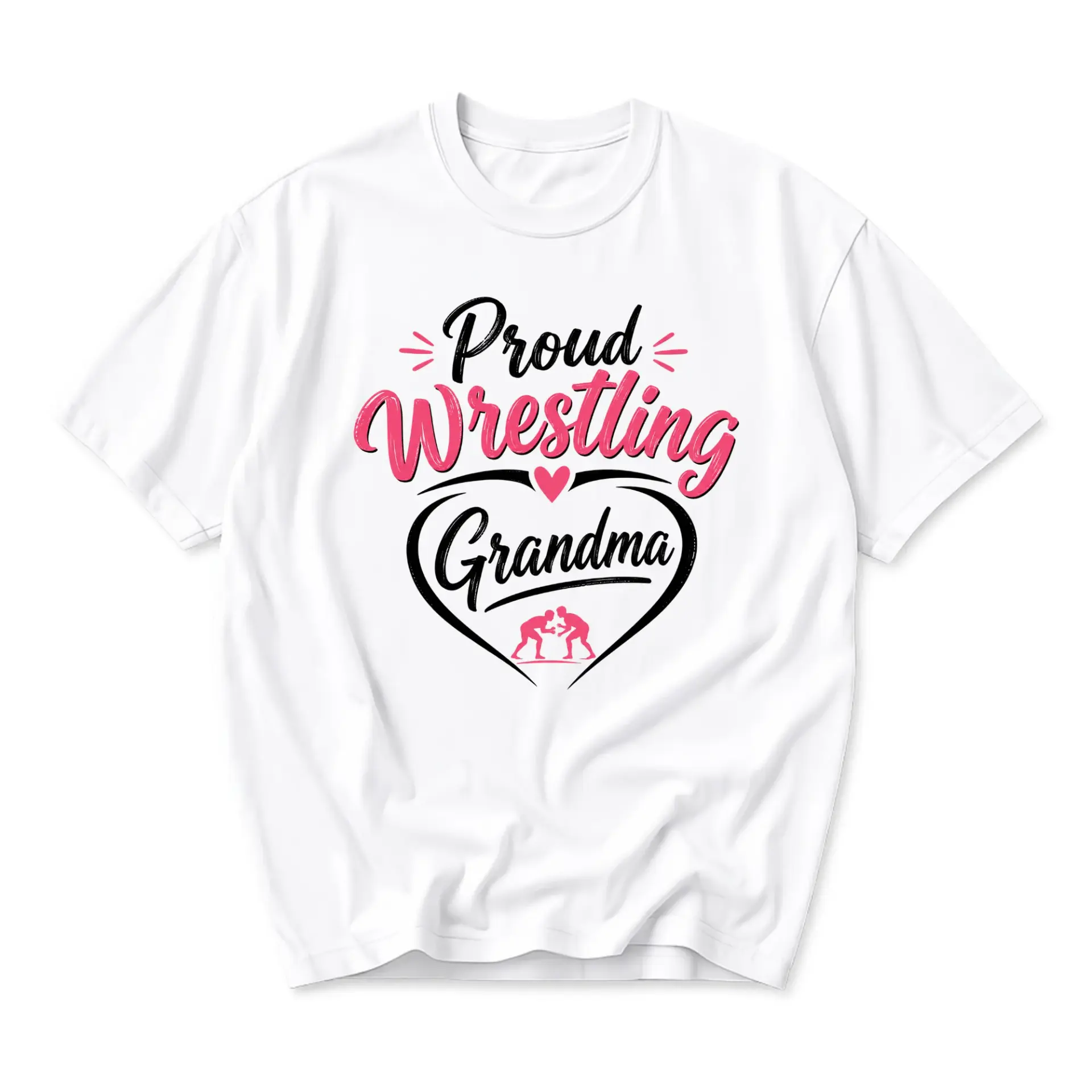 Graphic Tee Proud Wrestling Grandma Shirt Sport Enthusiast Casual Crew Neck