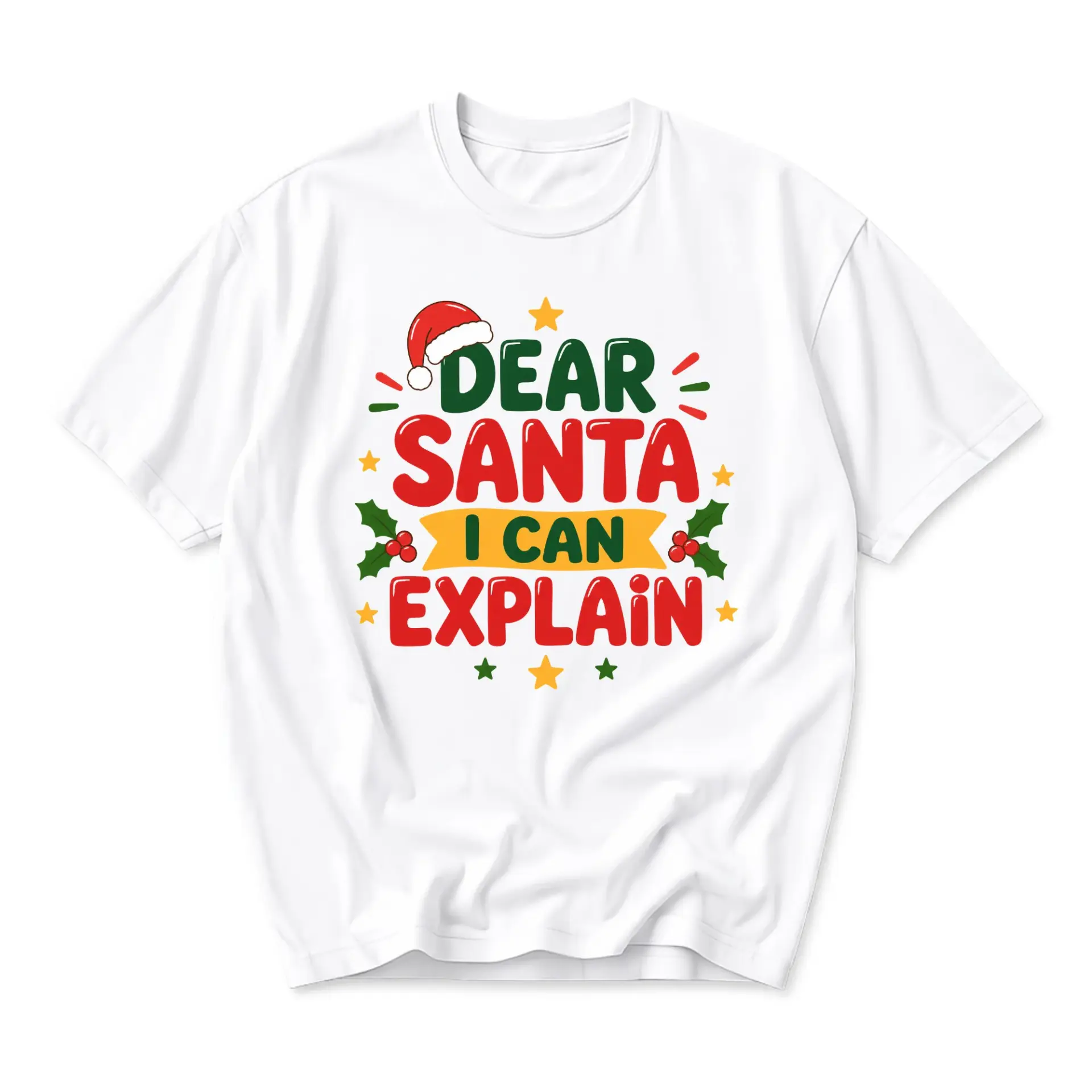 Funny Christmas Graphic Tee Dear Santa I Can Explain Unisex Holiday Crew