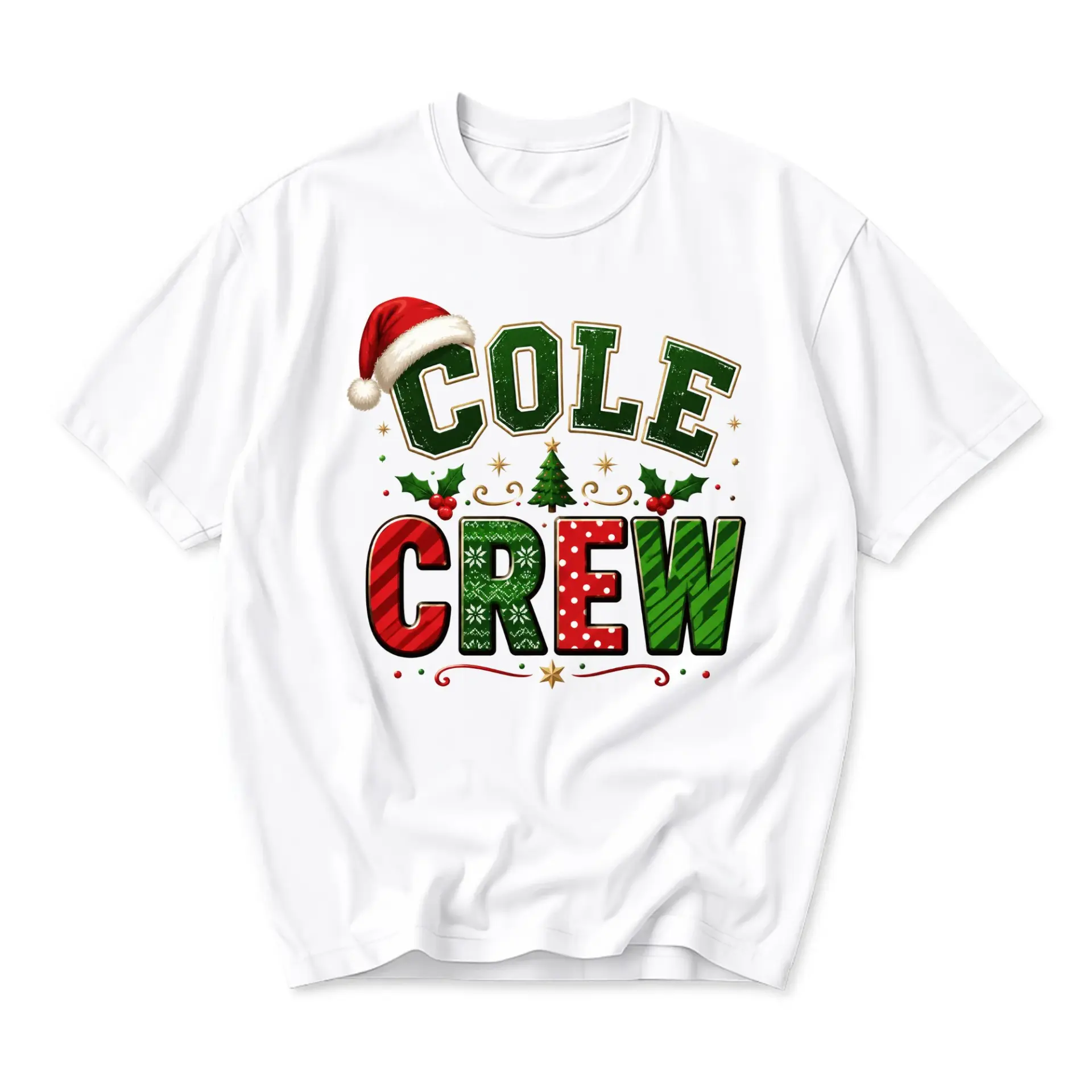 Graphic Tee Cole Crew Holiday Season Shirt Seasonal Festive Apparel Unisex Casual Short Sleeve Cotton Blend T-Shirt