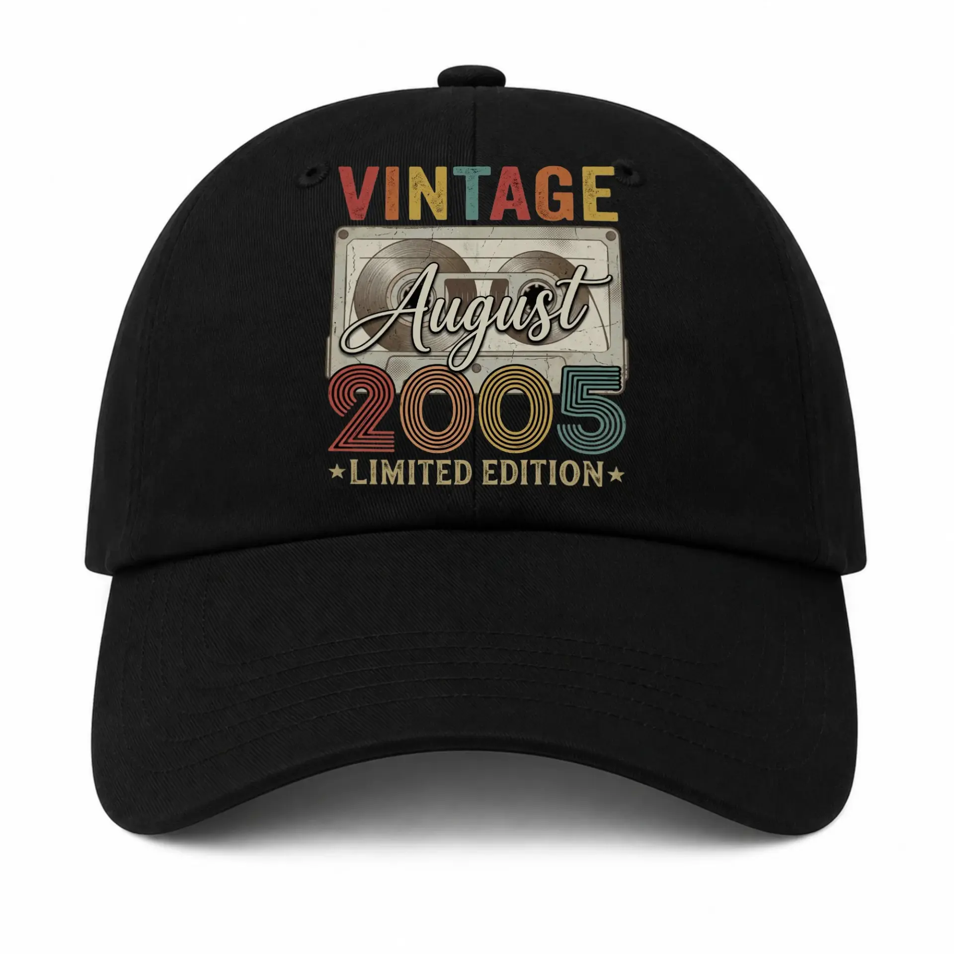 Baseball Cap Retro Cassette Tape Graphic Design Adjustable Hat for Adults