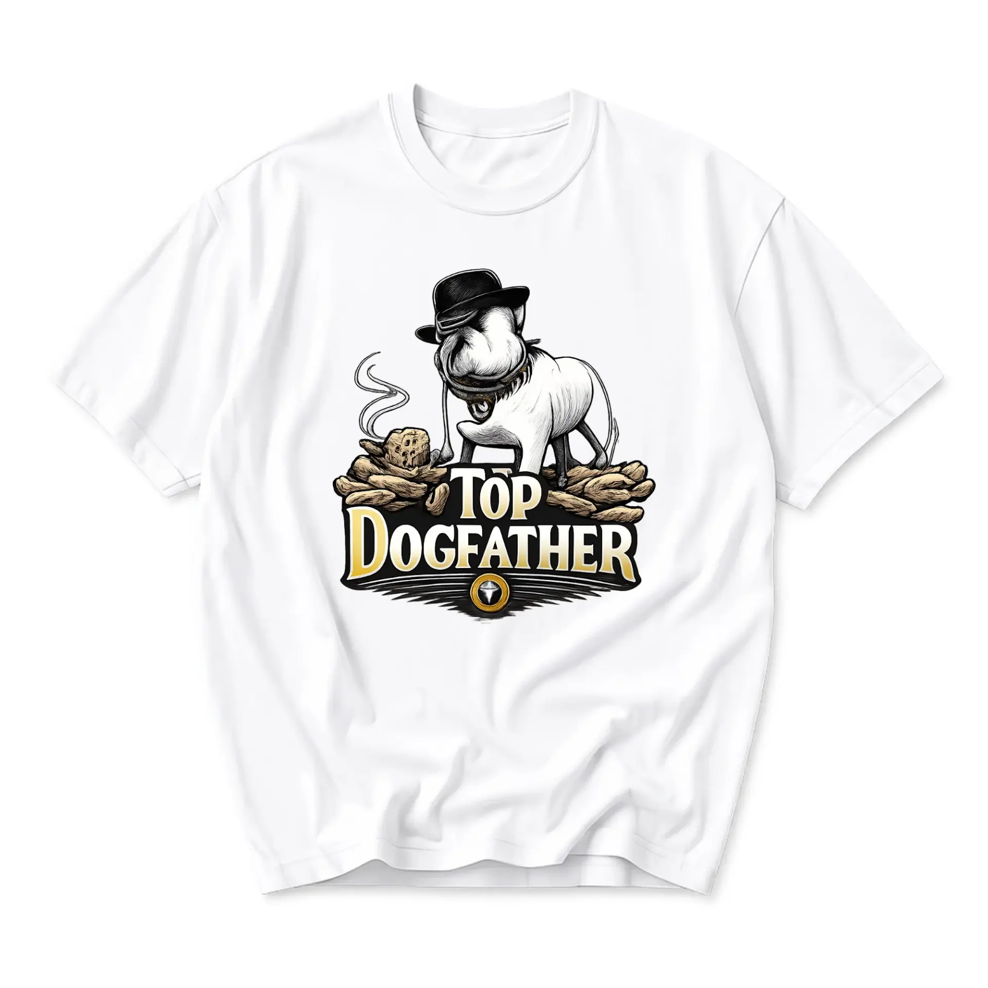 Funny Shirt Top Dogfather Graphic Tee Casual Unisex Crew Neck T-Shirt for