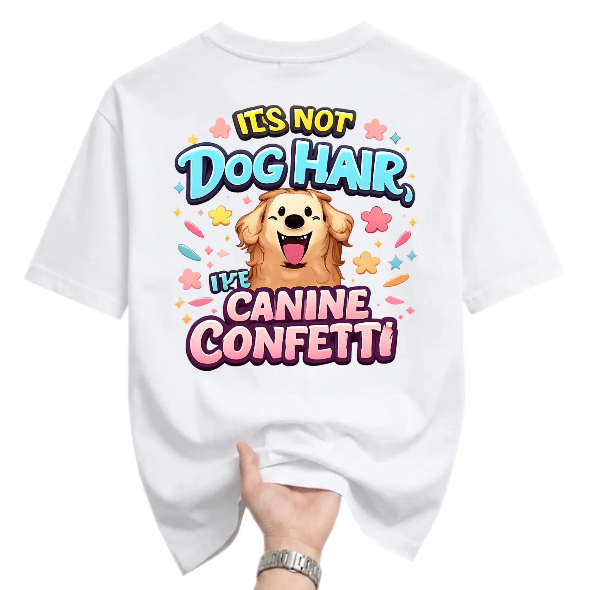 Funny Shirt Its Not Dog Hair Canine Confetti Graphic Tee Unisex Casual Crew