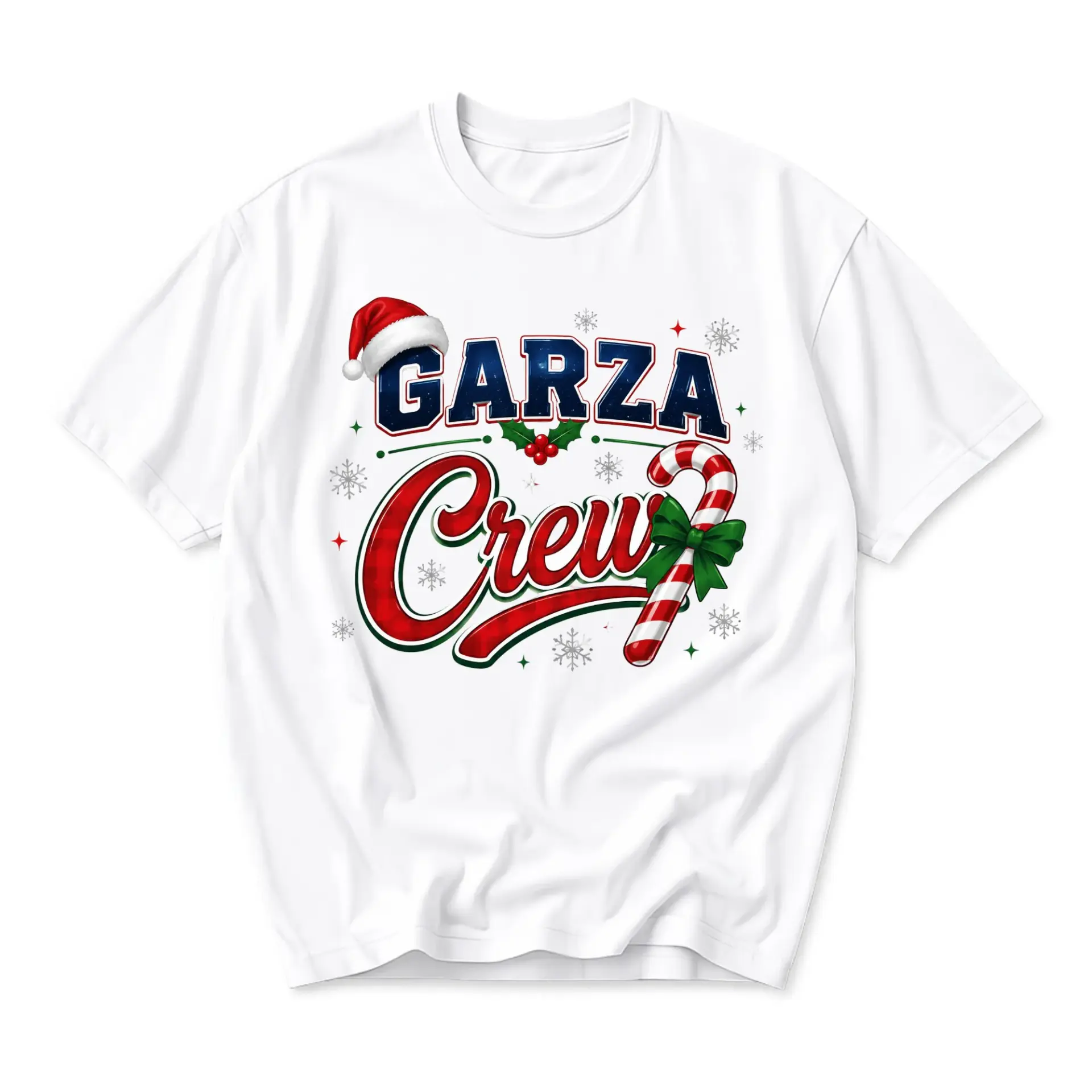 Graphic Tee Garza Crew Christmas Holiday Themed Unisex Shirt Soft Preshrunk