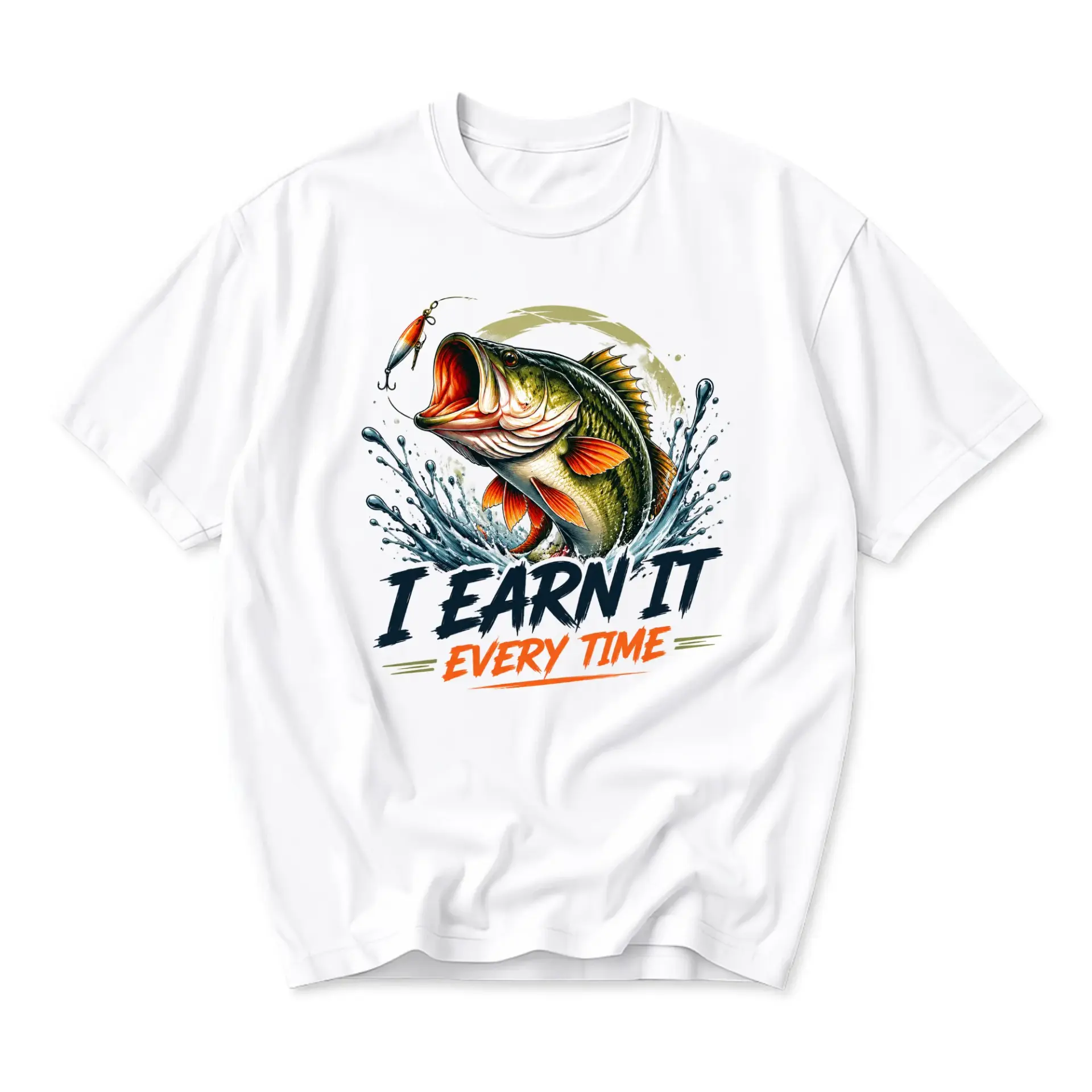 Graphic Tee I Earn It Every Time Fishing Design Unisex Crew Neck Short