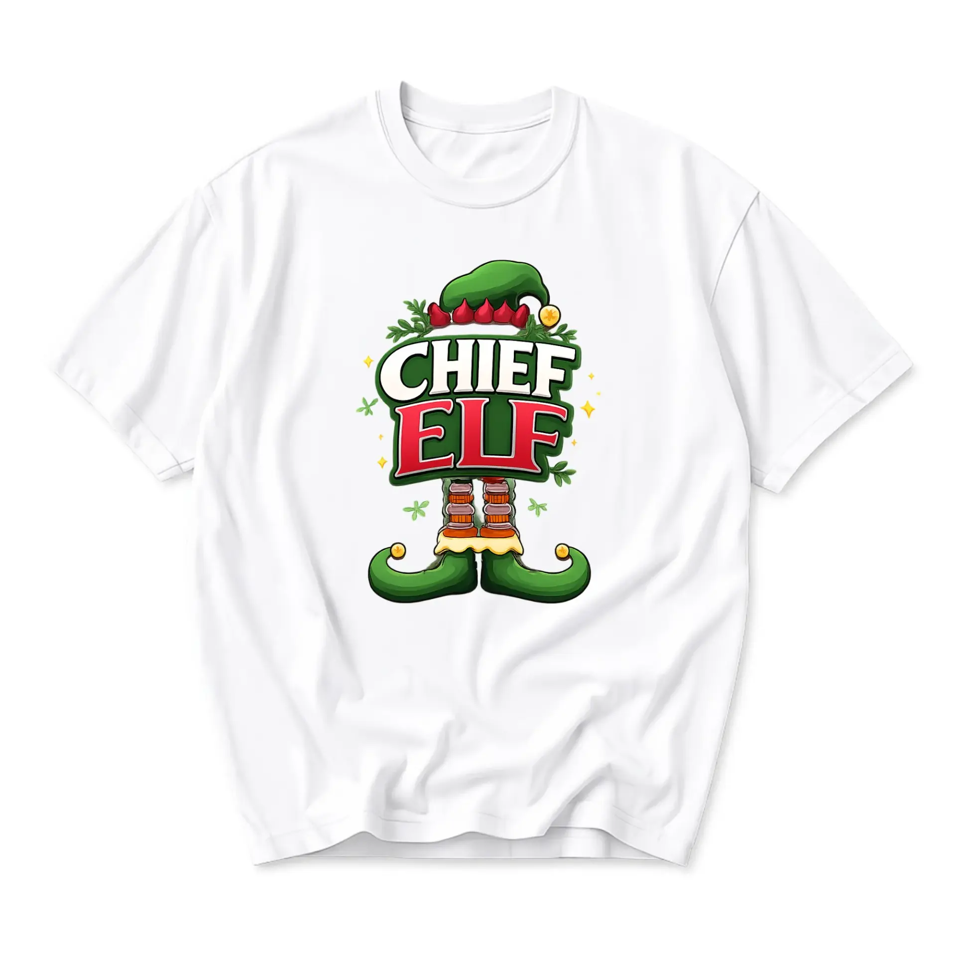 Funny Shirt Chief Graphic Tee Holiday Theme Casual Crew Neck Unisex Top for Seasonal Outfits and Wear