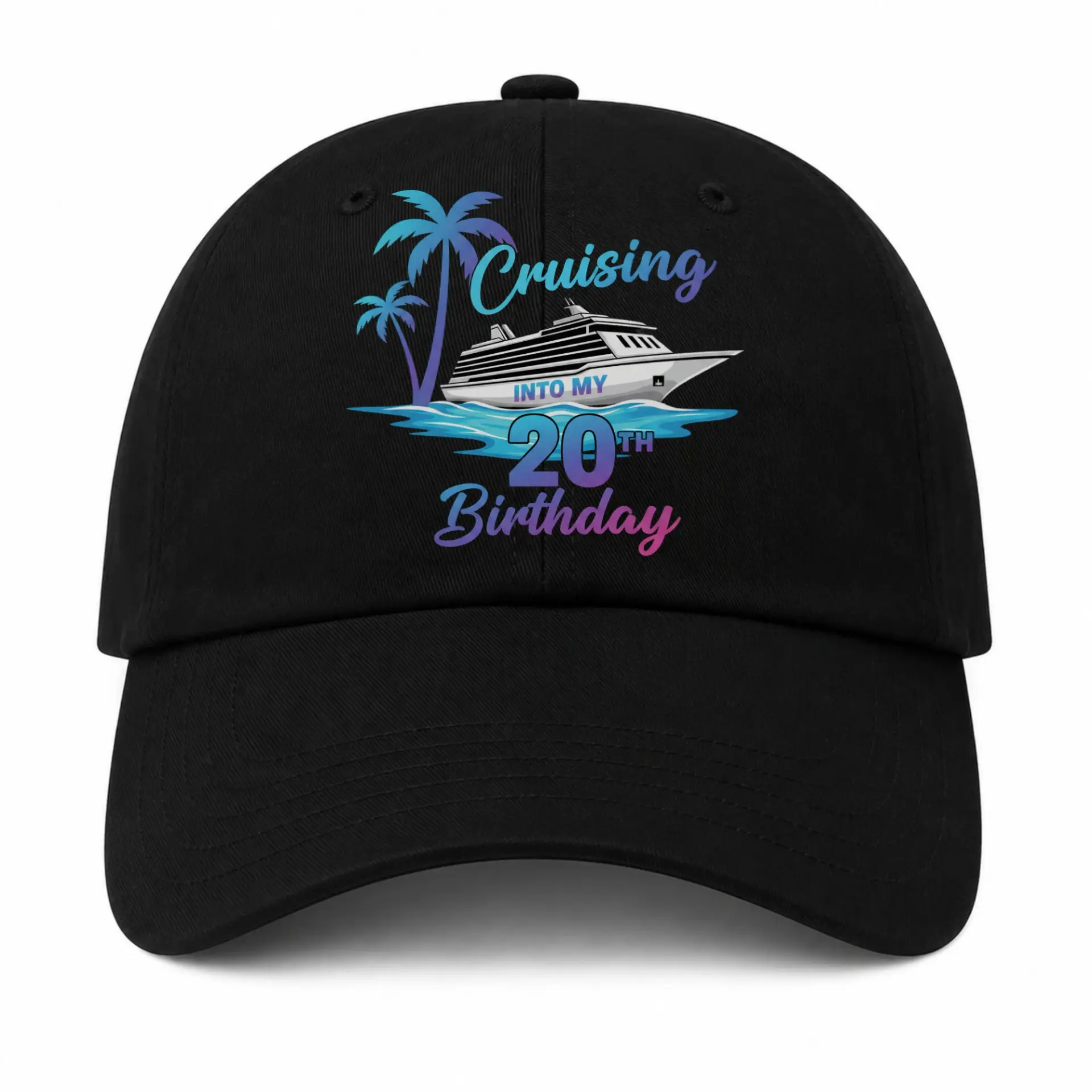 Vinyl Sticker Pack Cruising into My 20th Birthday Vacation Theme Decals for Laptops Water Bottles and Notebooks Set of 3