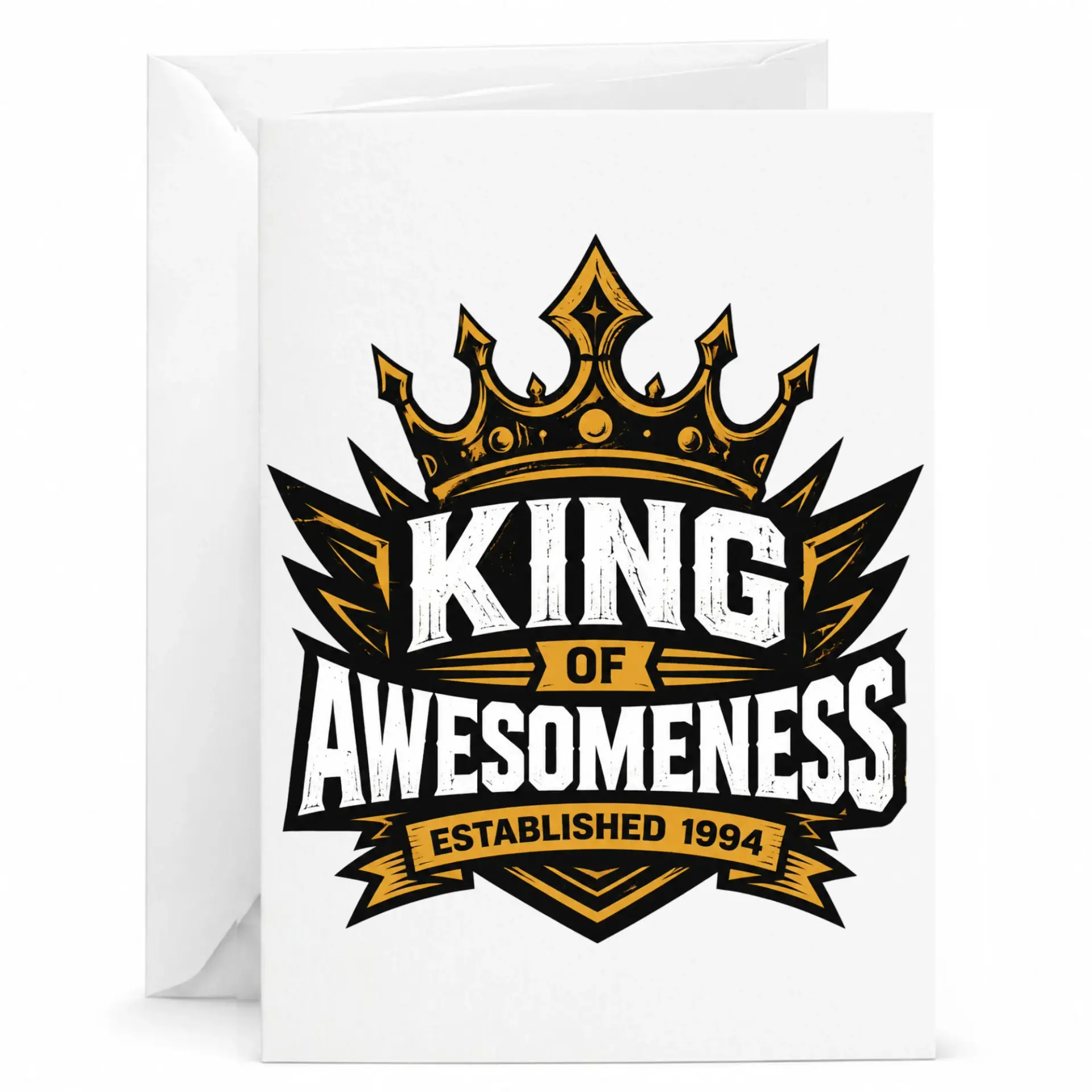 Birthday Card King of Awesomeness Established 1994 Greeting Card for Him Funny Milestone Anniversary Celebration