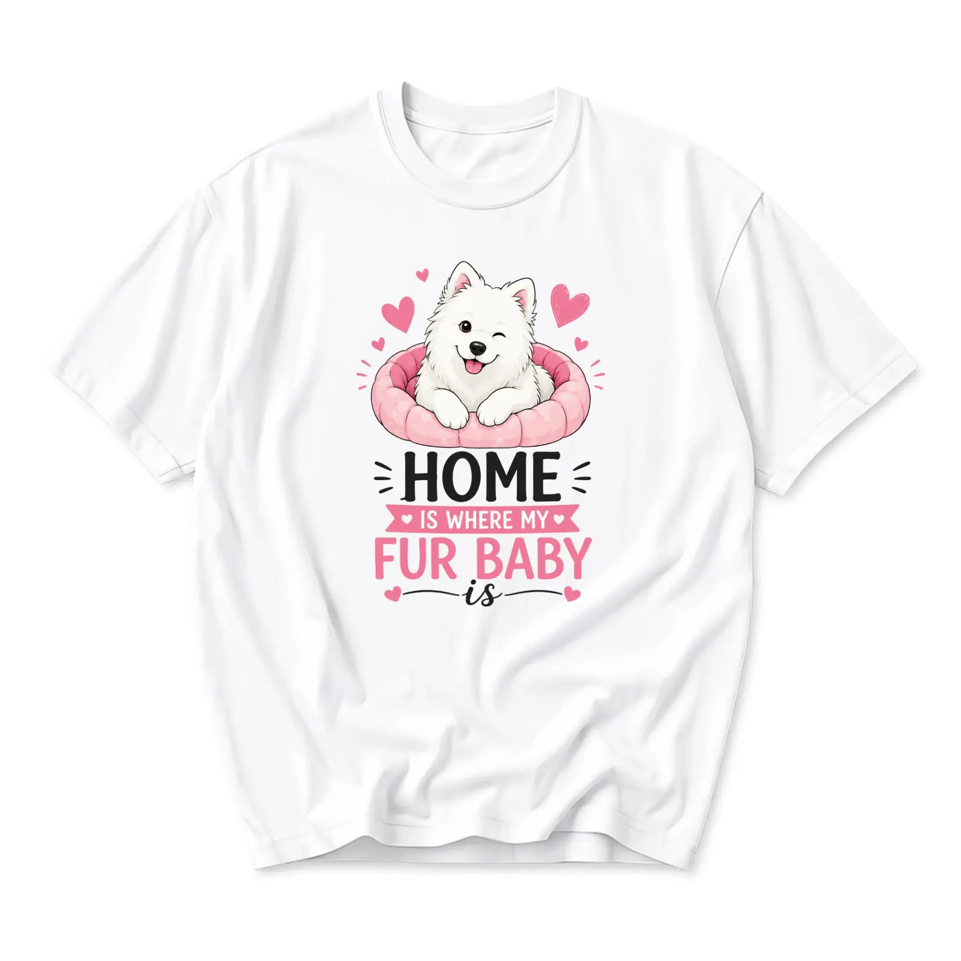 Funny Shirt Where My Fur Baby Is Graphic Tee White Short Sleeve Cotton