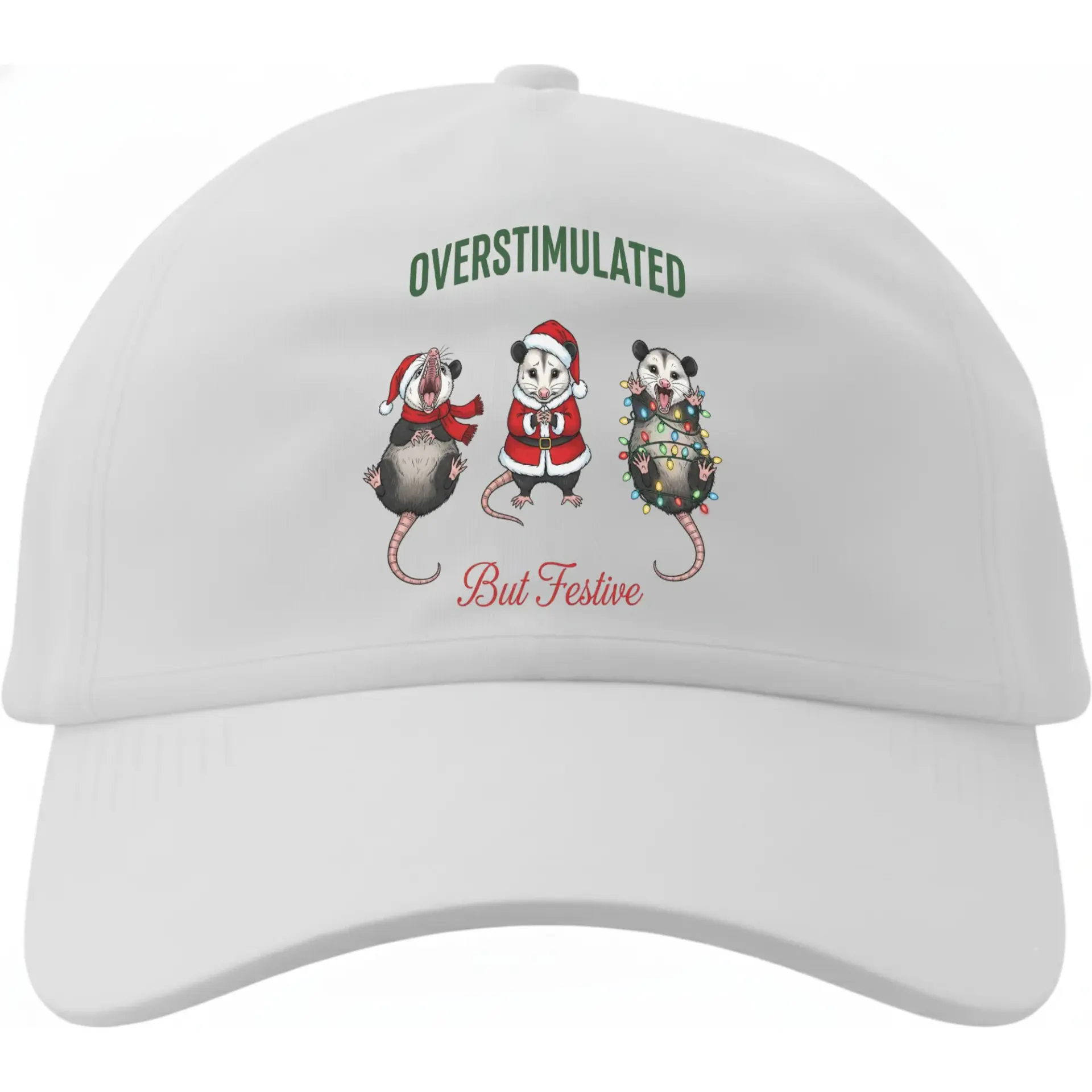 Dad Hat Baseball Cap with Funny Holiday Opossum Graphic Printed Design for Casual Seasonal Winter Everyday Wear