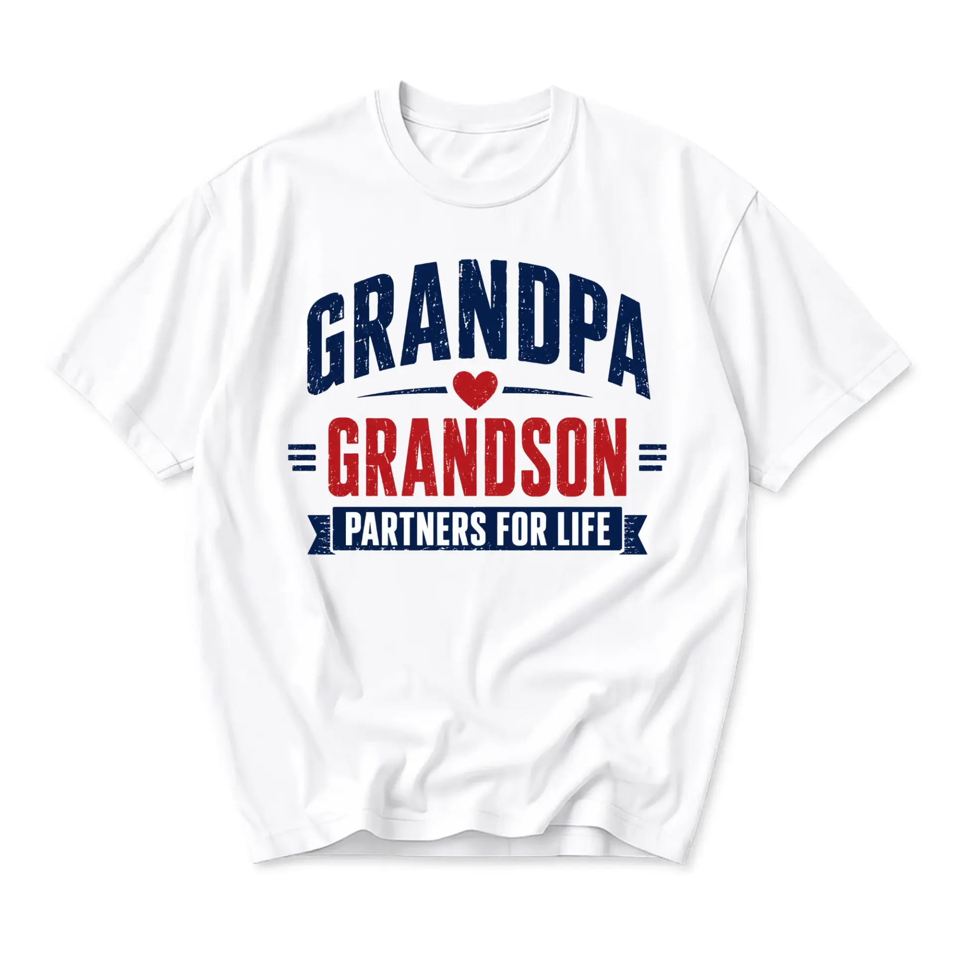 Graphic Tee Grandpa Grandson Partners Unisex Crew Neck T-Shirt Casual Everyday Apparel for Family Bonding